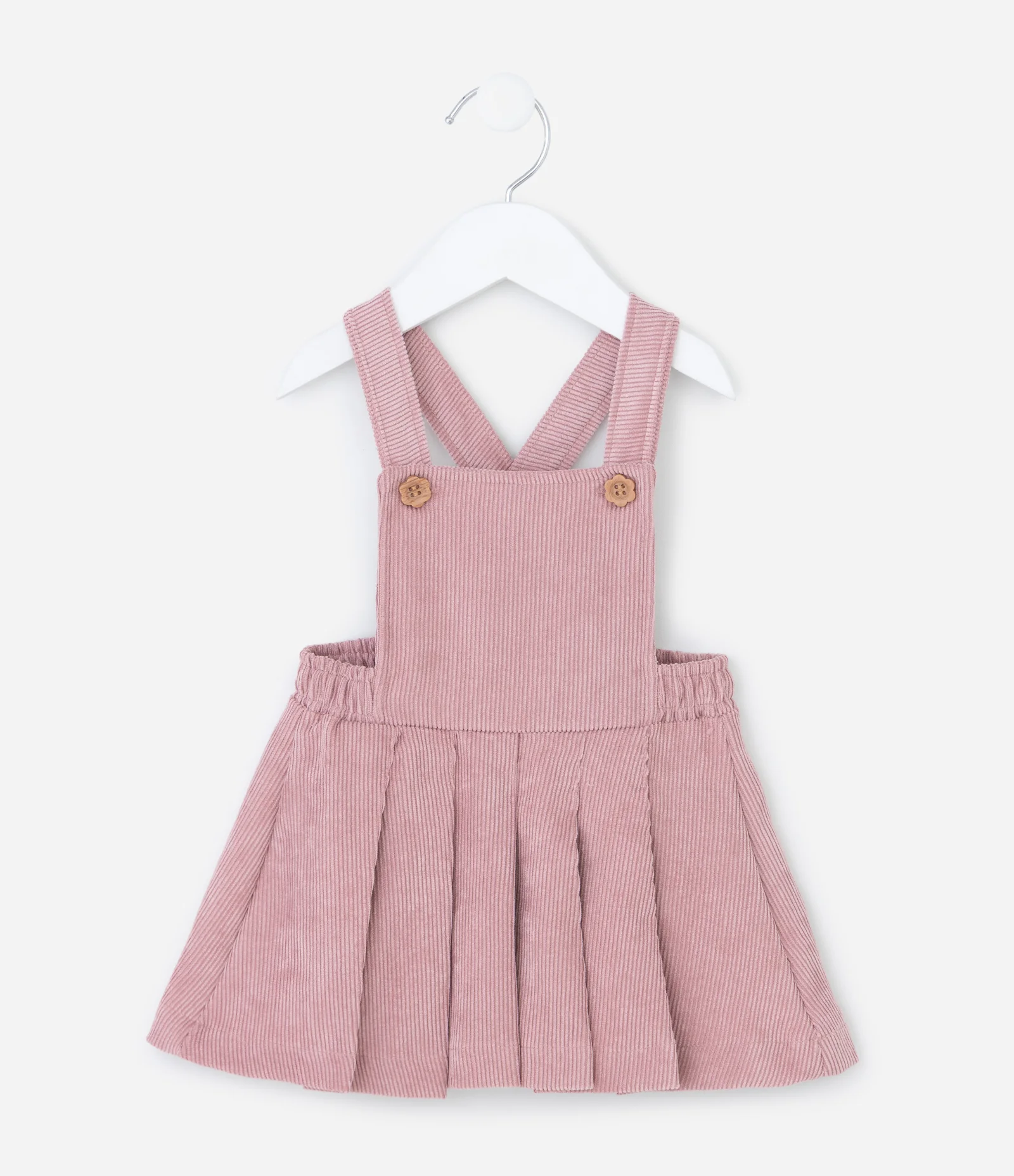 Salopete Infantil em Veludo Cotelê - Tam 0 a 18 meses Rosa 2