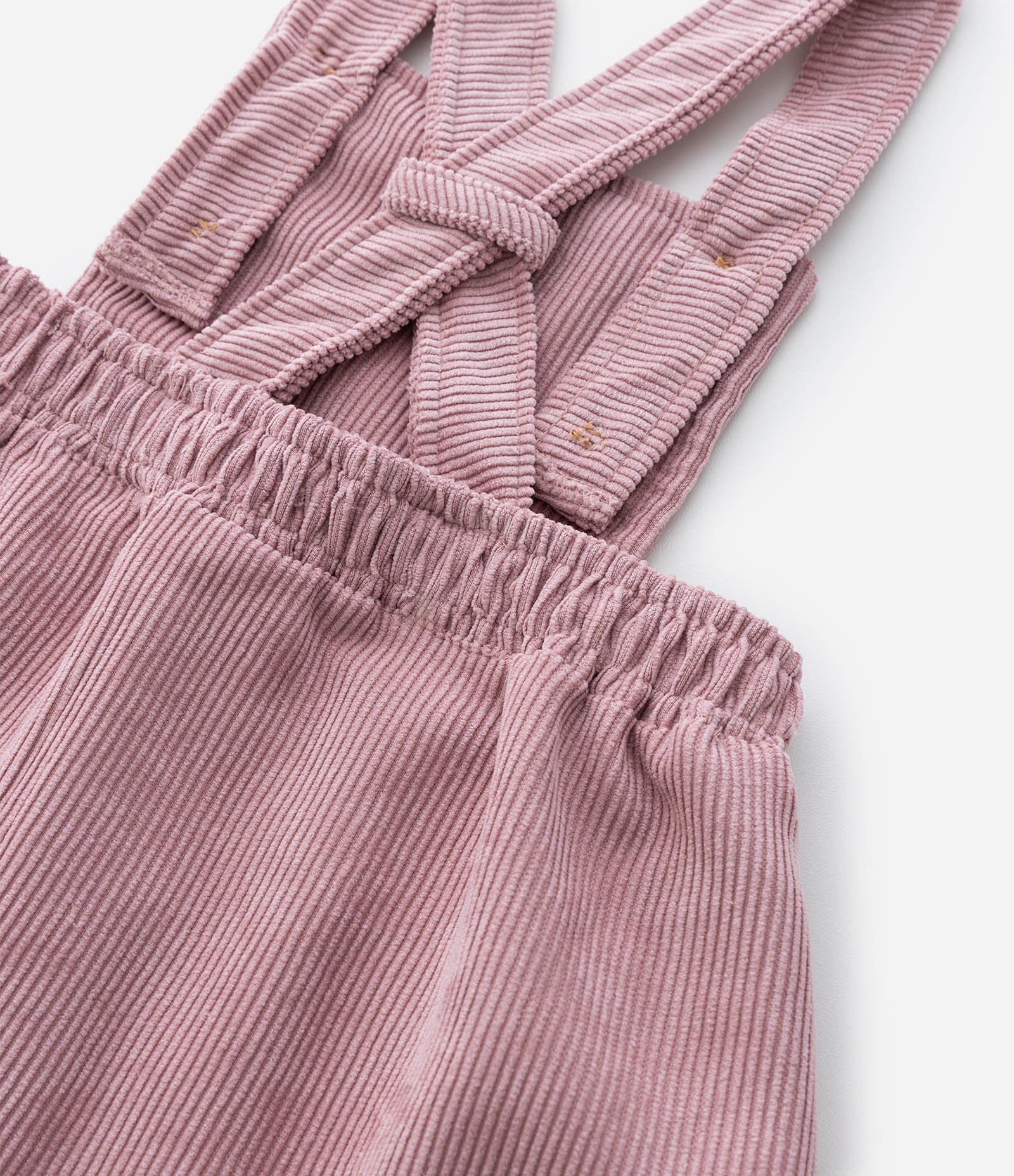 Salopete Infantil em Veludo Cotelê - Tam 0 a 18 meses Rosa 5