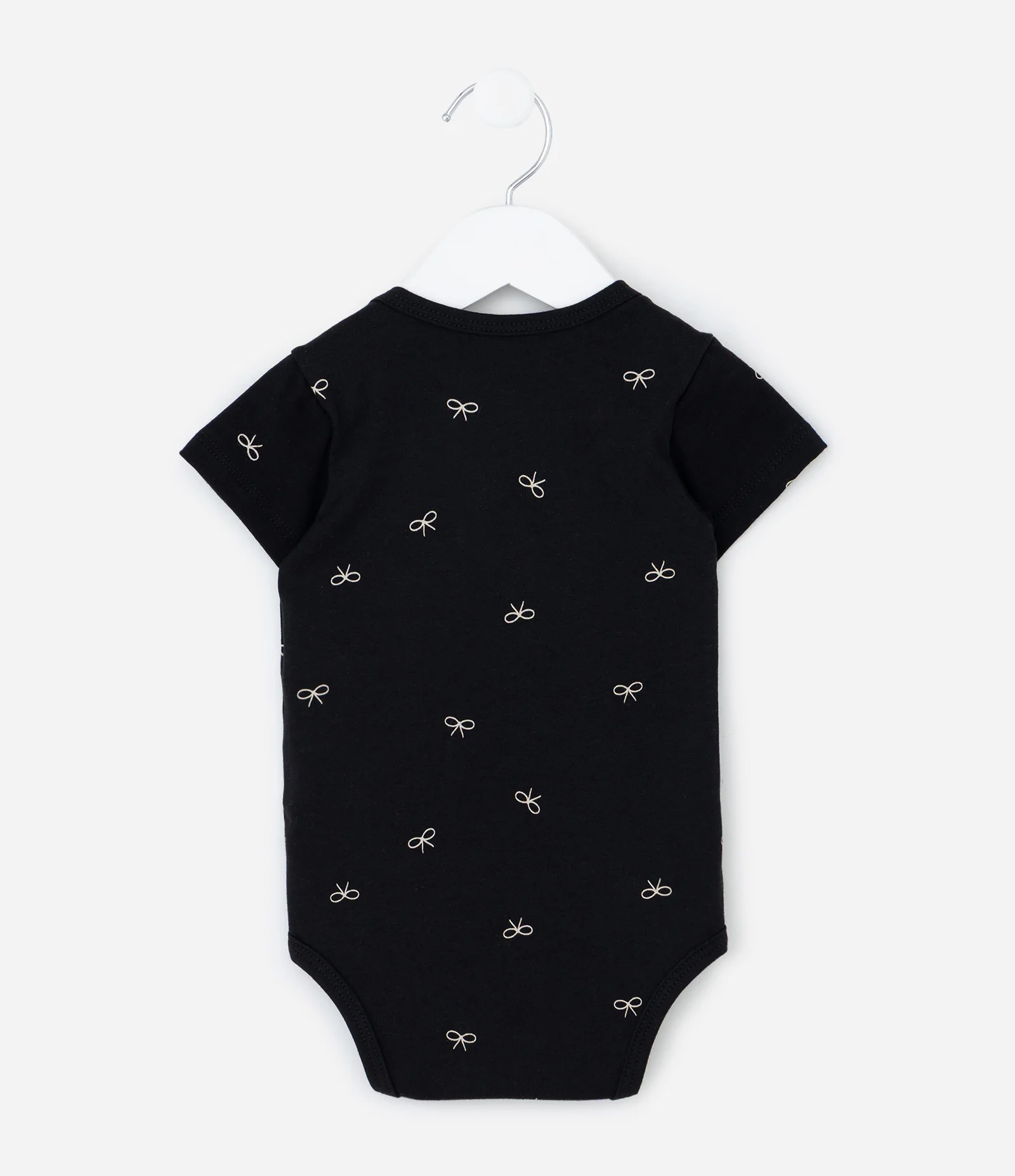 Body Infantil com Estampa Laços – Tam 0 a 18 Meses Preto 2