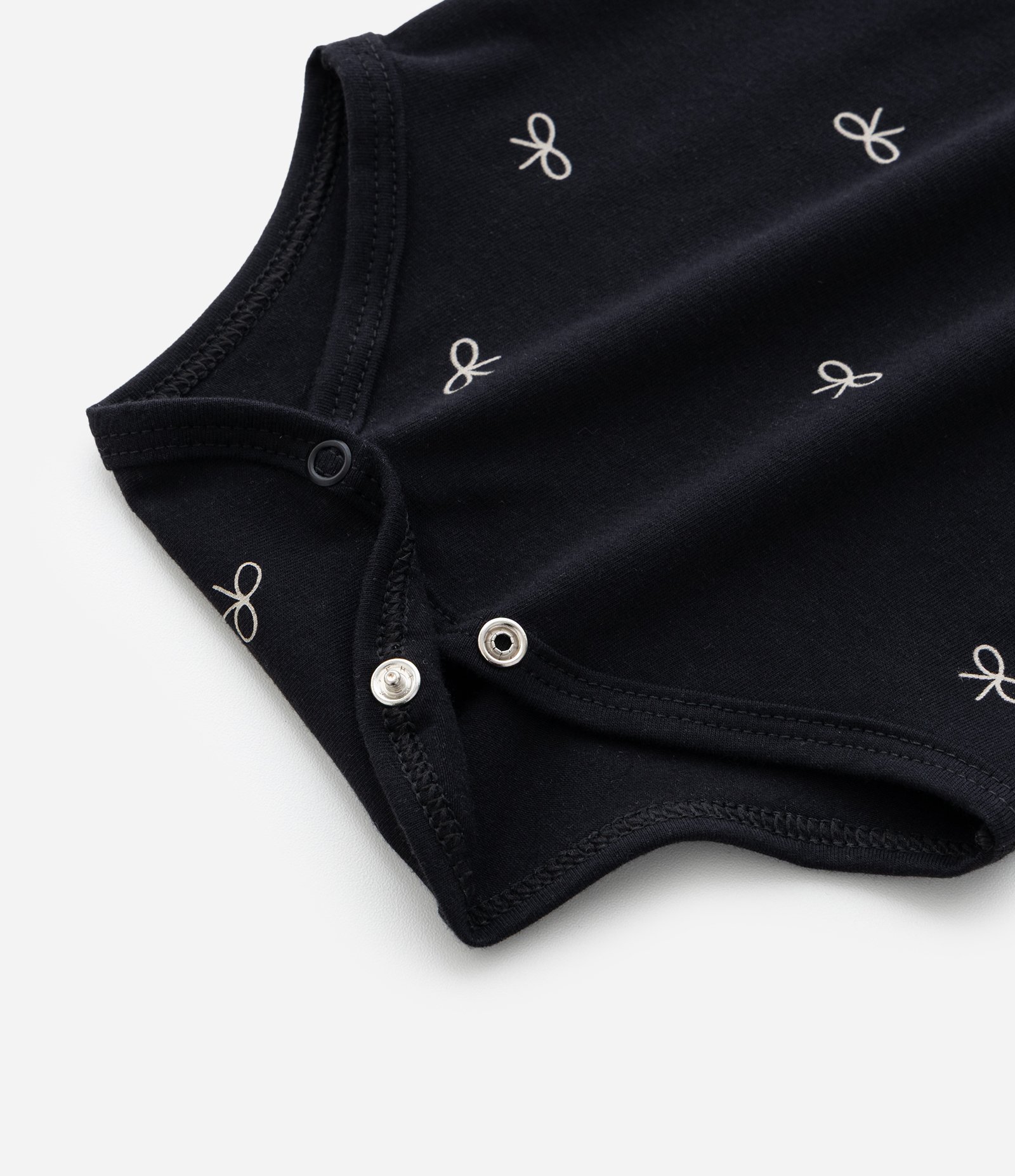Body Infantil com Estampa Laços – Tam 0 a 18 Meses Preto 4