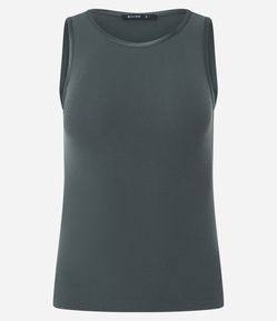 Blusa Básica em Viscose com Gola Redonda