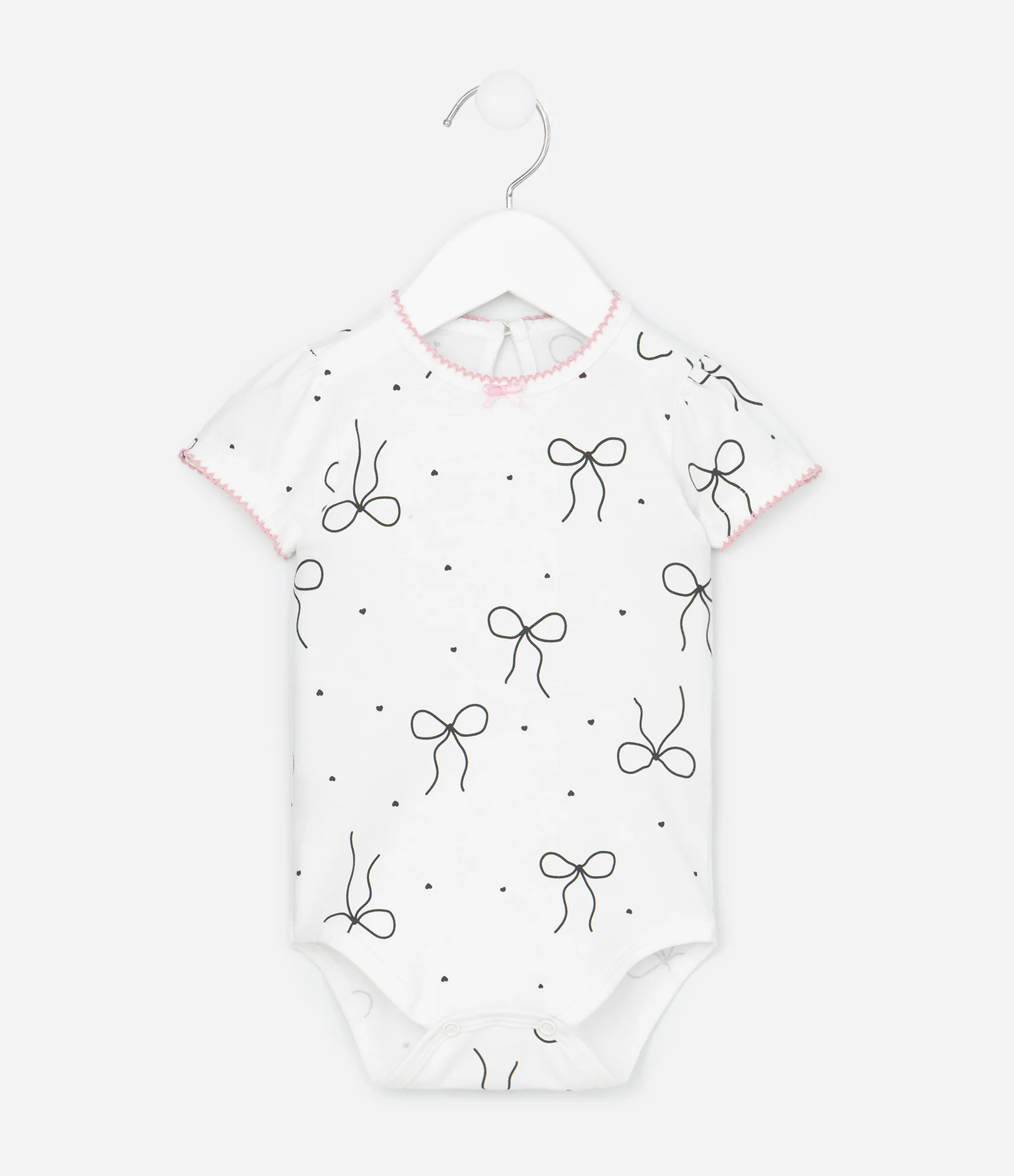 Body Infantil com Estampa de Laços – Tam 0 a 18 Meses Branco 2