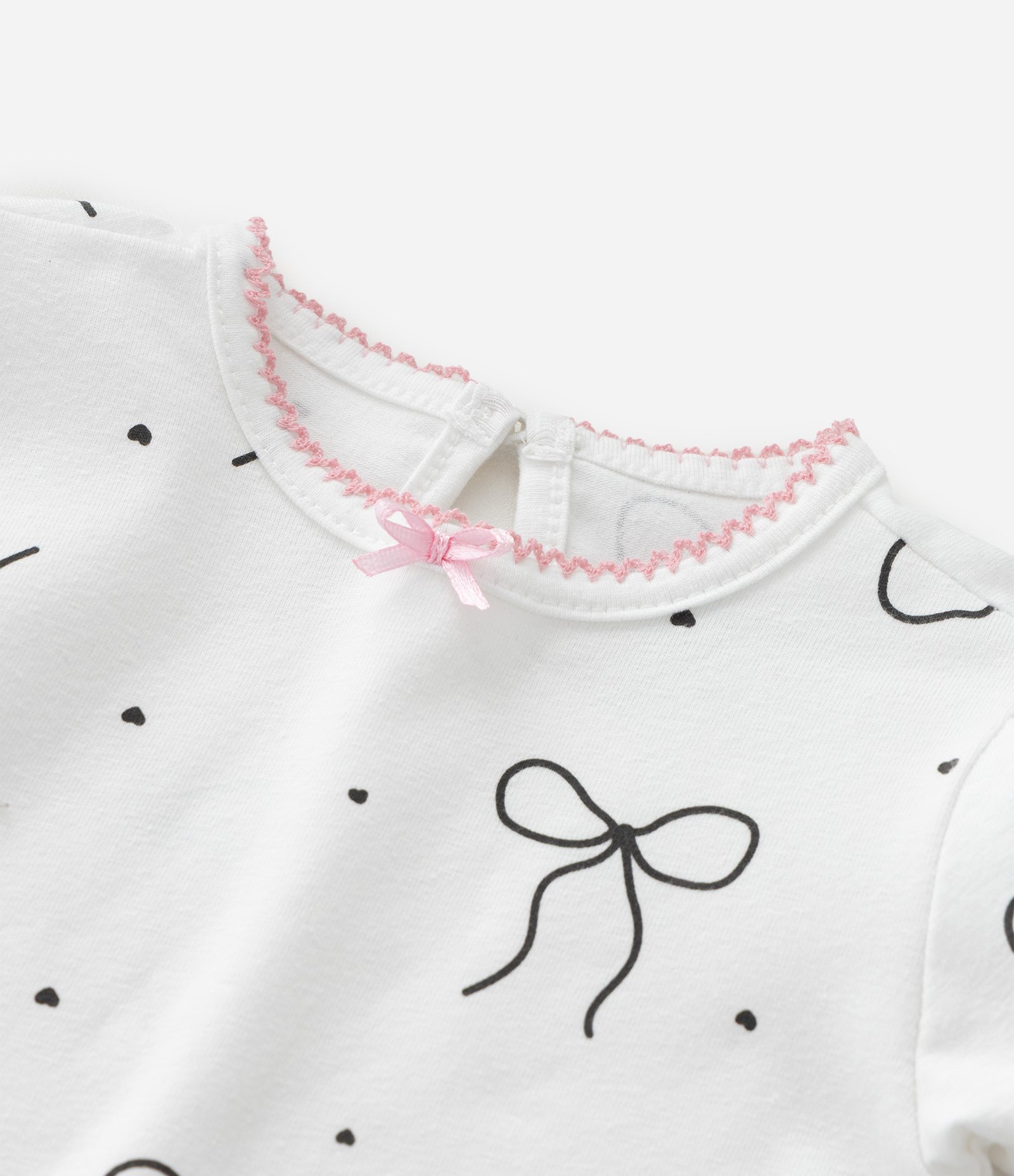 Body Infantil com Estampa de Laços – Tam 0 a 18 Meses Branco 8