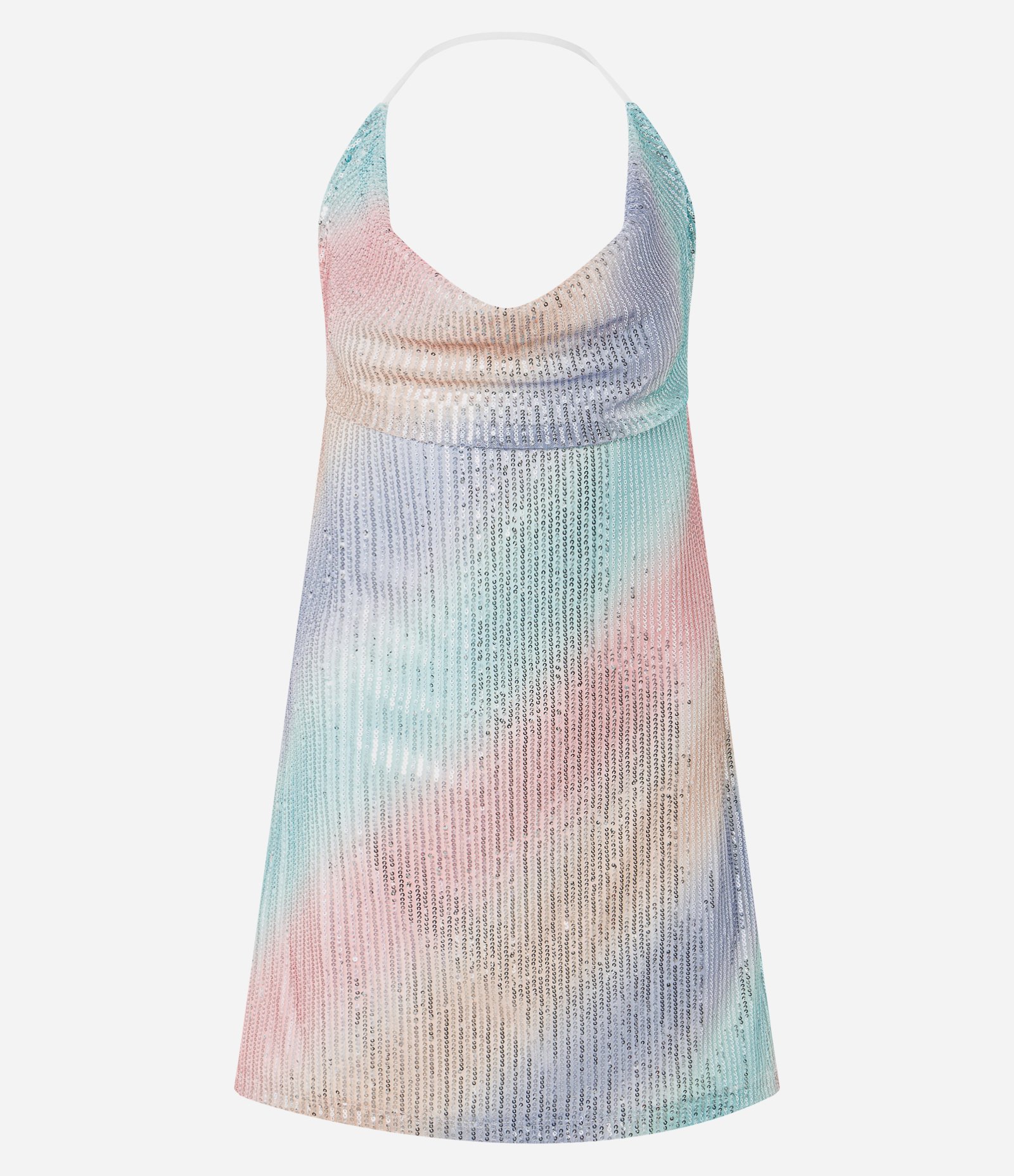 Vestido Curto em Frente Única com Paetês Multicores 7