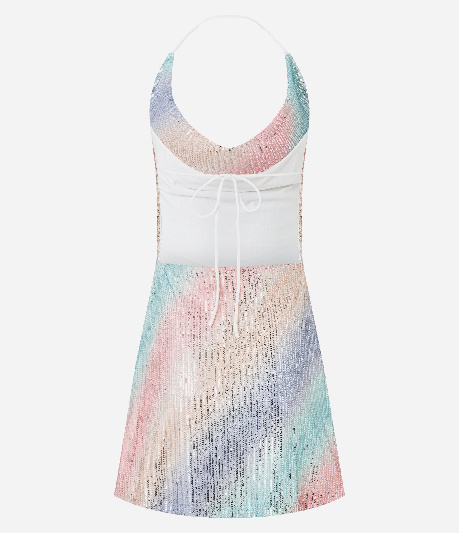 Vestido Curto em Frente Única com Paetês Multicores 10