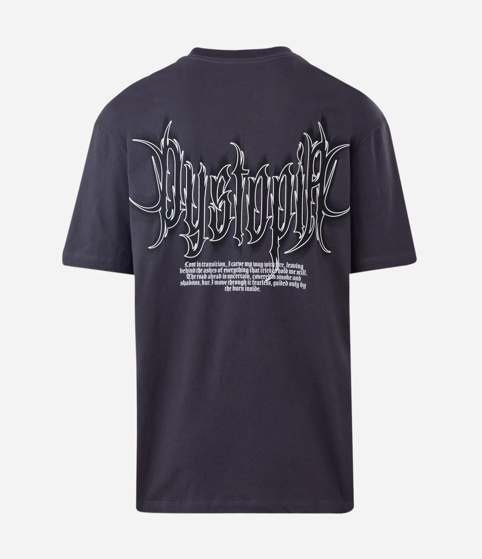 Camiseta Regular em Algodão com Estampa Dystopia Preto 2