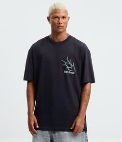 Camiseta Regular em Algodão com Estampa Dystopia