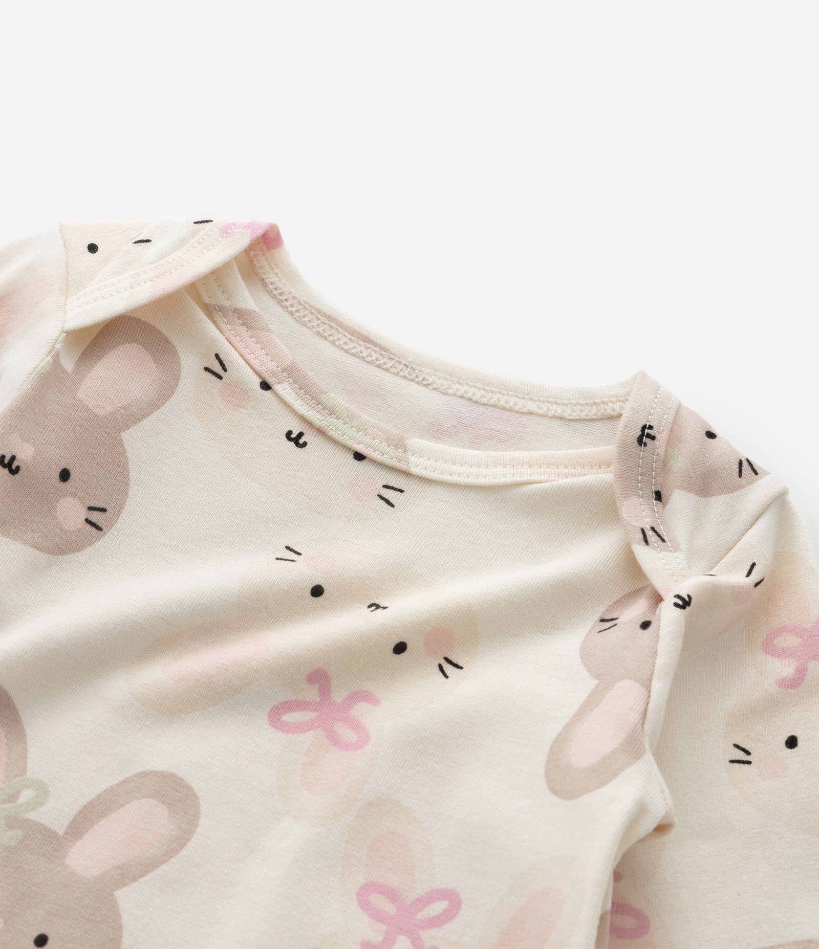 Body Infantil com Estampa de Coelhinho – Tam 0 a 18 Meses Bege 7