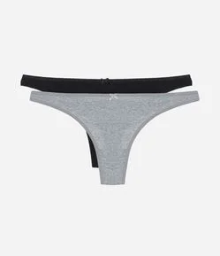 Kit 02 Calcinhas Biquíni Fio Básicas em Algodão