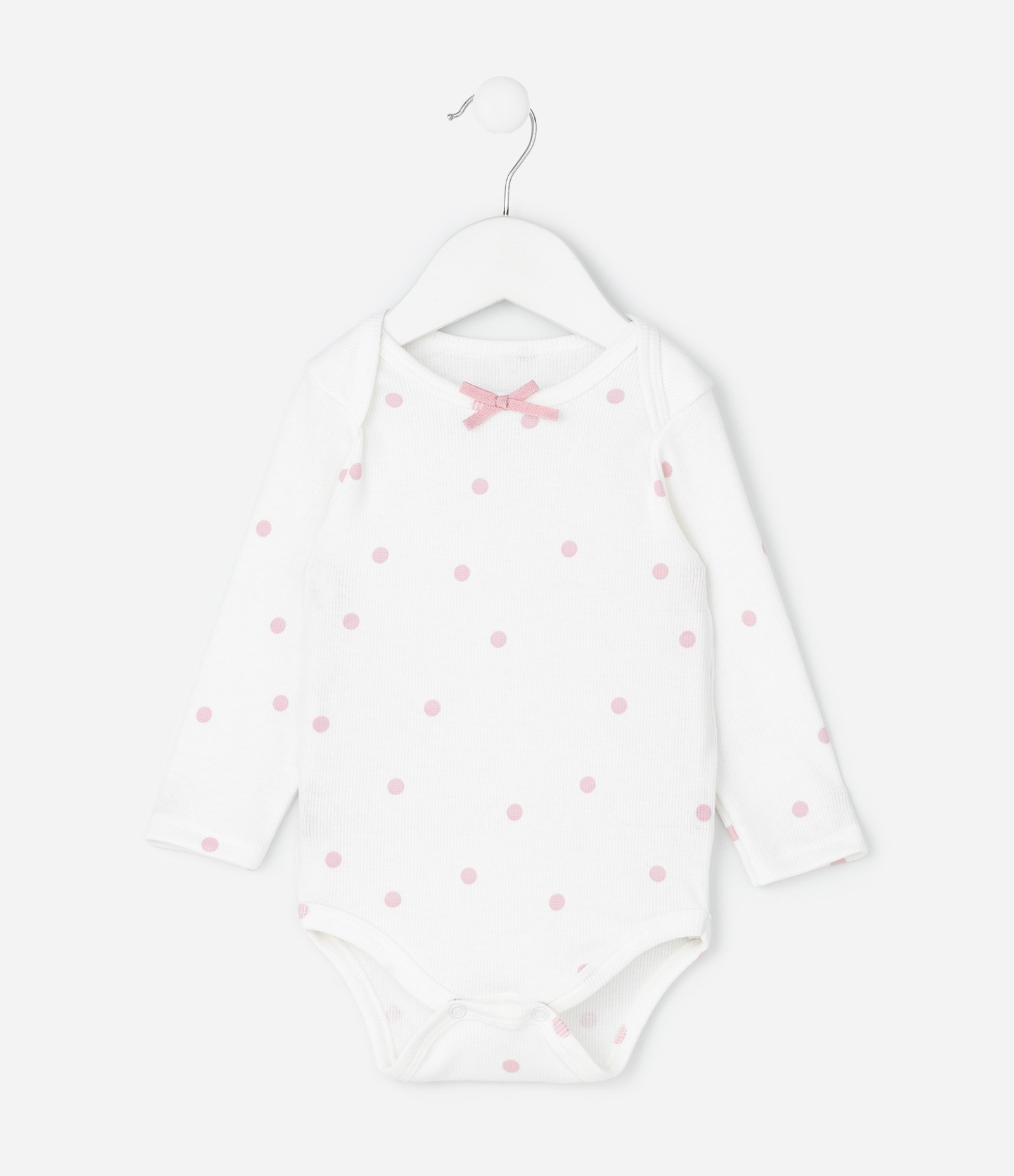 Body Infantil em Ribana Poá com Laço Aplicado – Tam 0 a 18 Meses Branco 2
