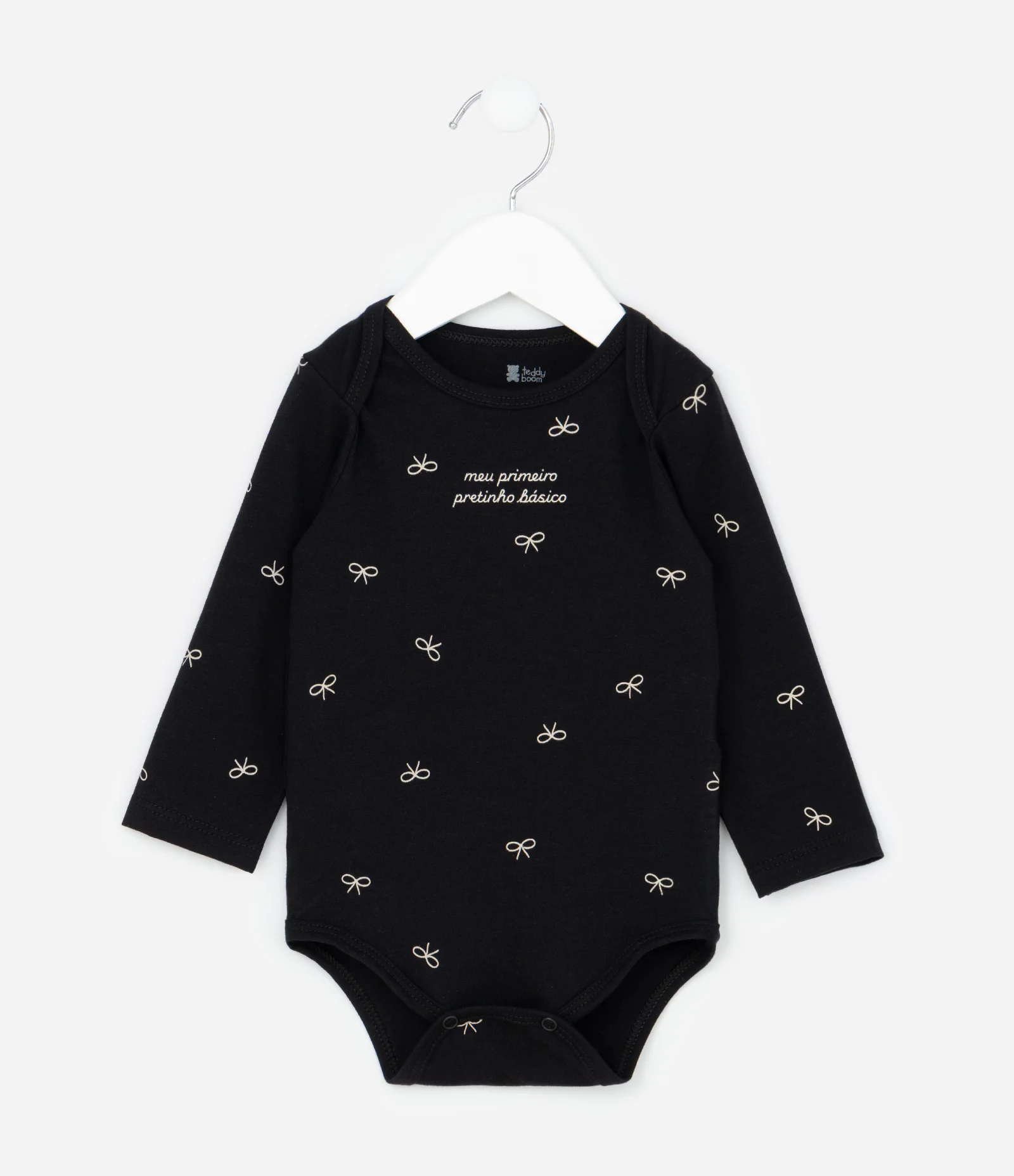 Body Infantil Com Estampa de Laços – Tam 0 a 18 Meses Preto 2