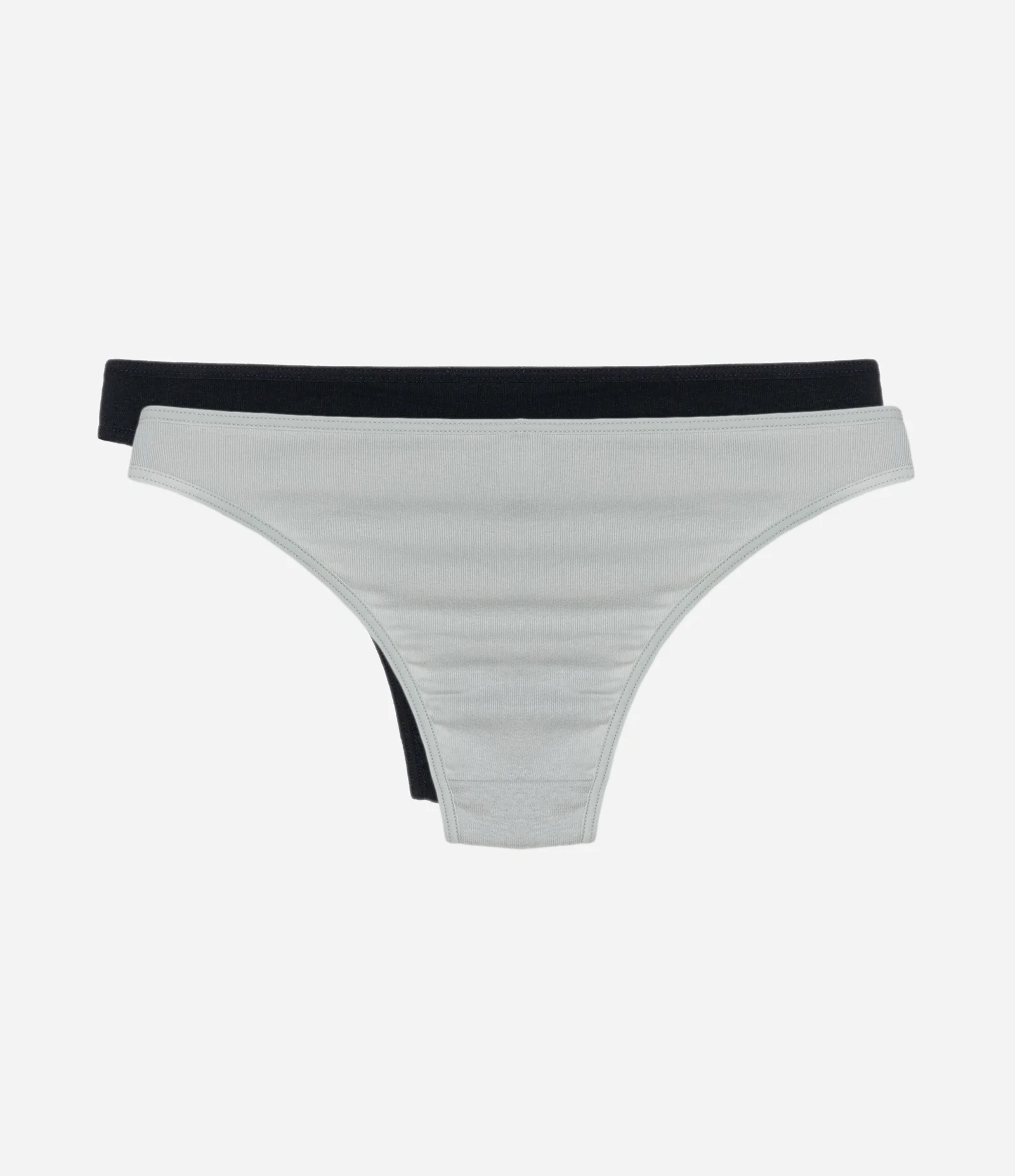 Kit 02 Calcinhas Biquíni em Algodão com Lacinho Cinza/Preto 2