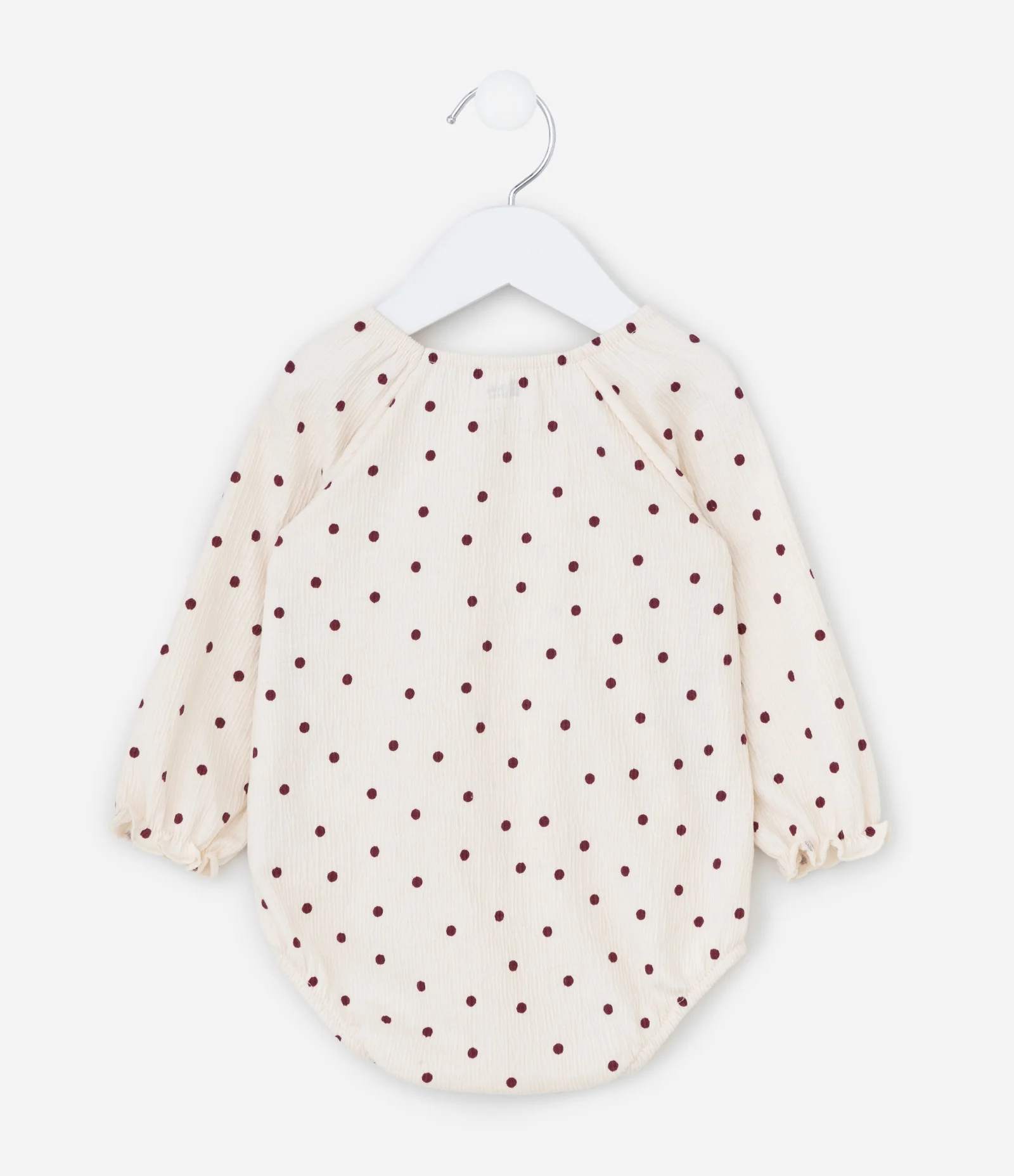 Body Infantil Texturizado com Estampa Poá – Tam RN a 18 Meses Off White 2