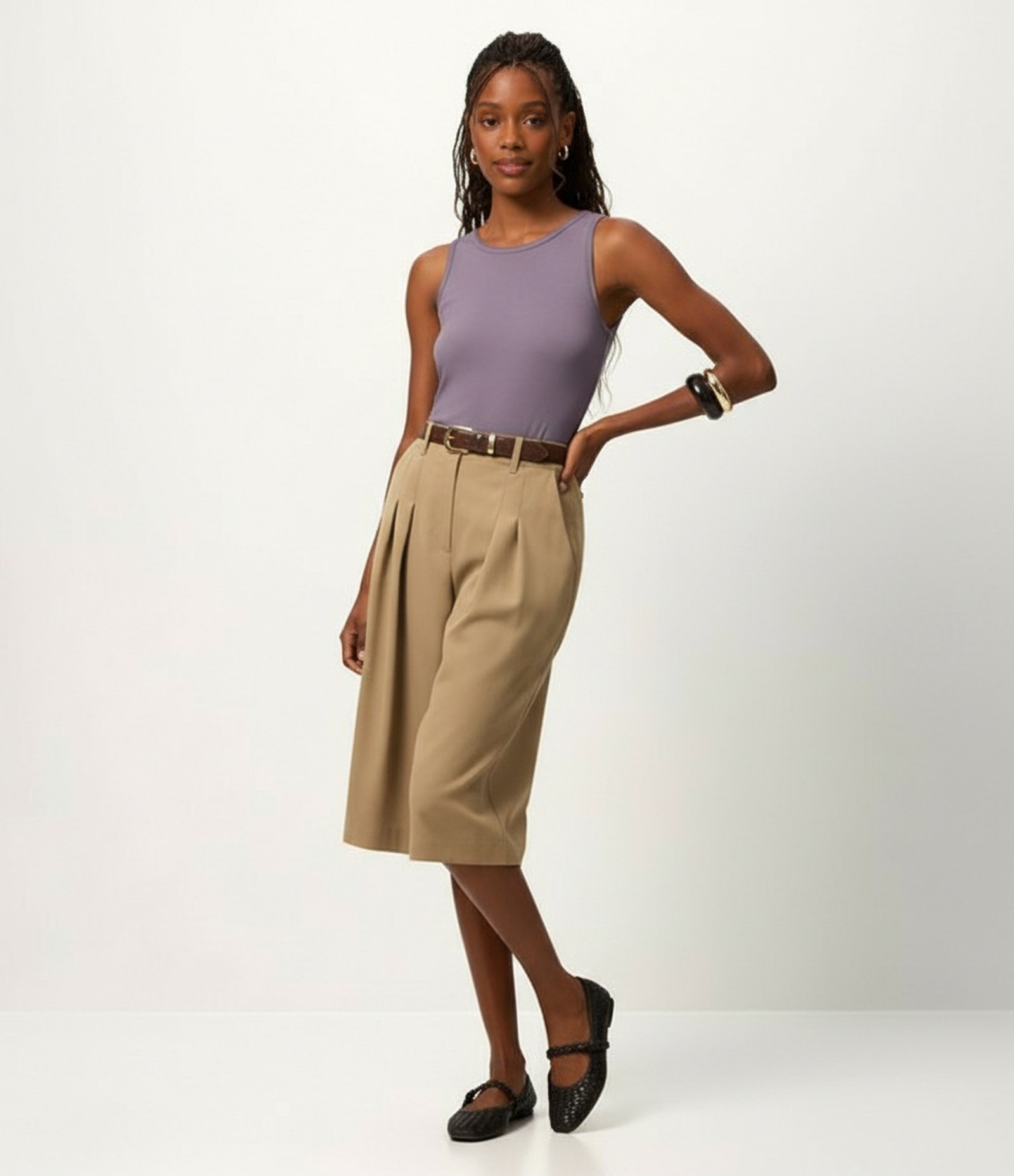 Blusa Básica em Viscose com Gola Redonda Roxo 1