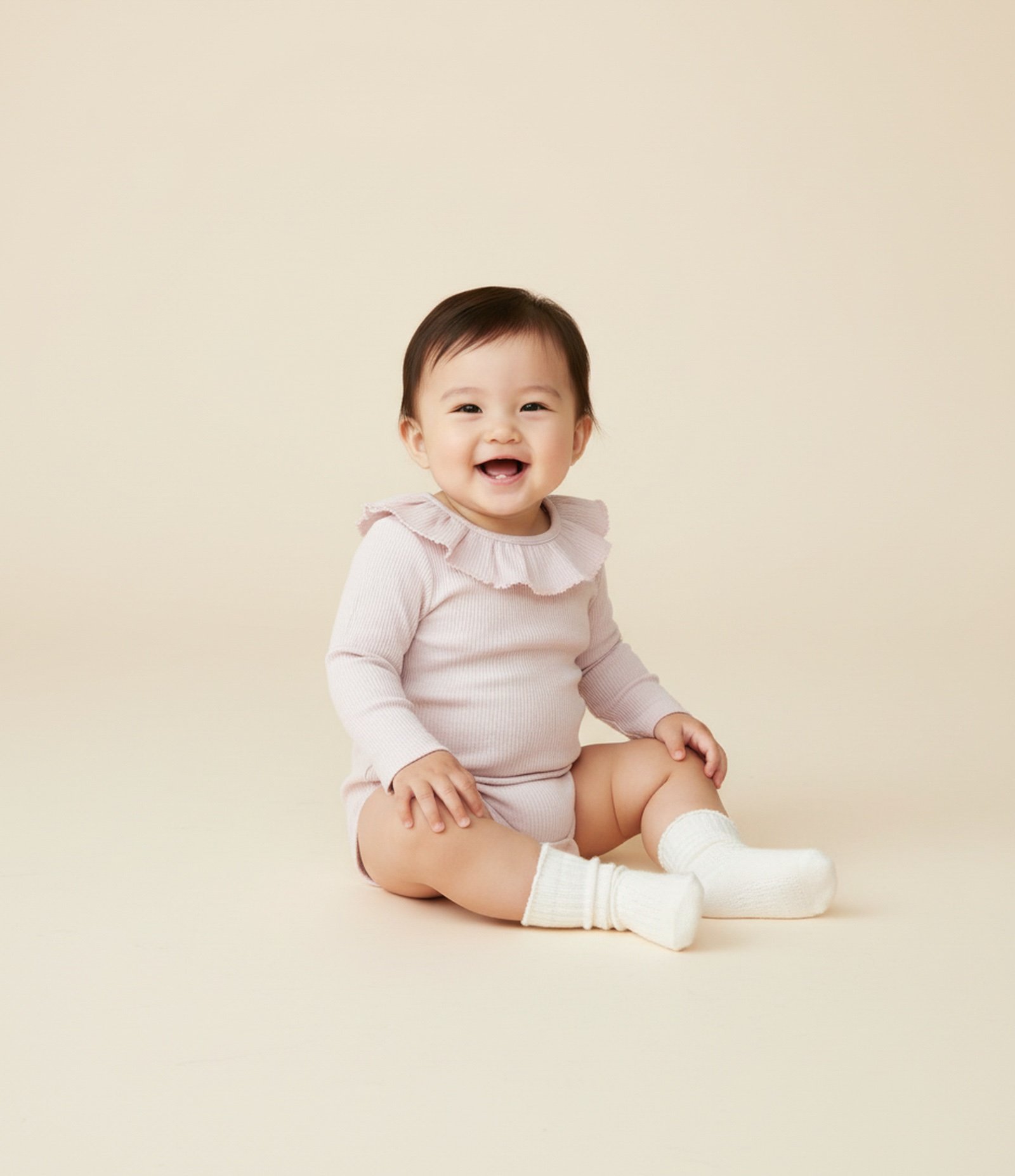 Body Infantil em Pointelle com Gola Boneca – Tam 0 a 18 Meses Rosa Claro 1