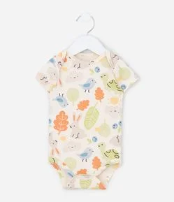 Body Infantil com Estampa de Animais Coloridos – Tam RN a 18 Meses
