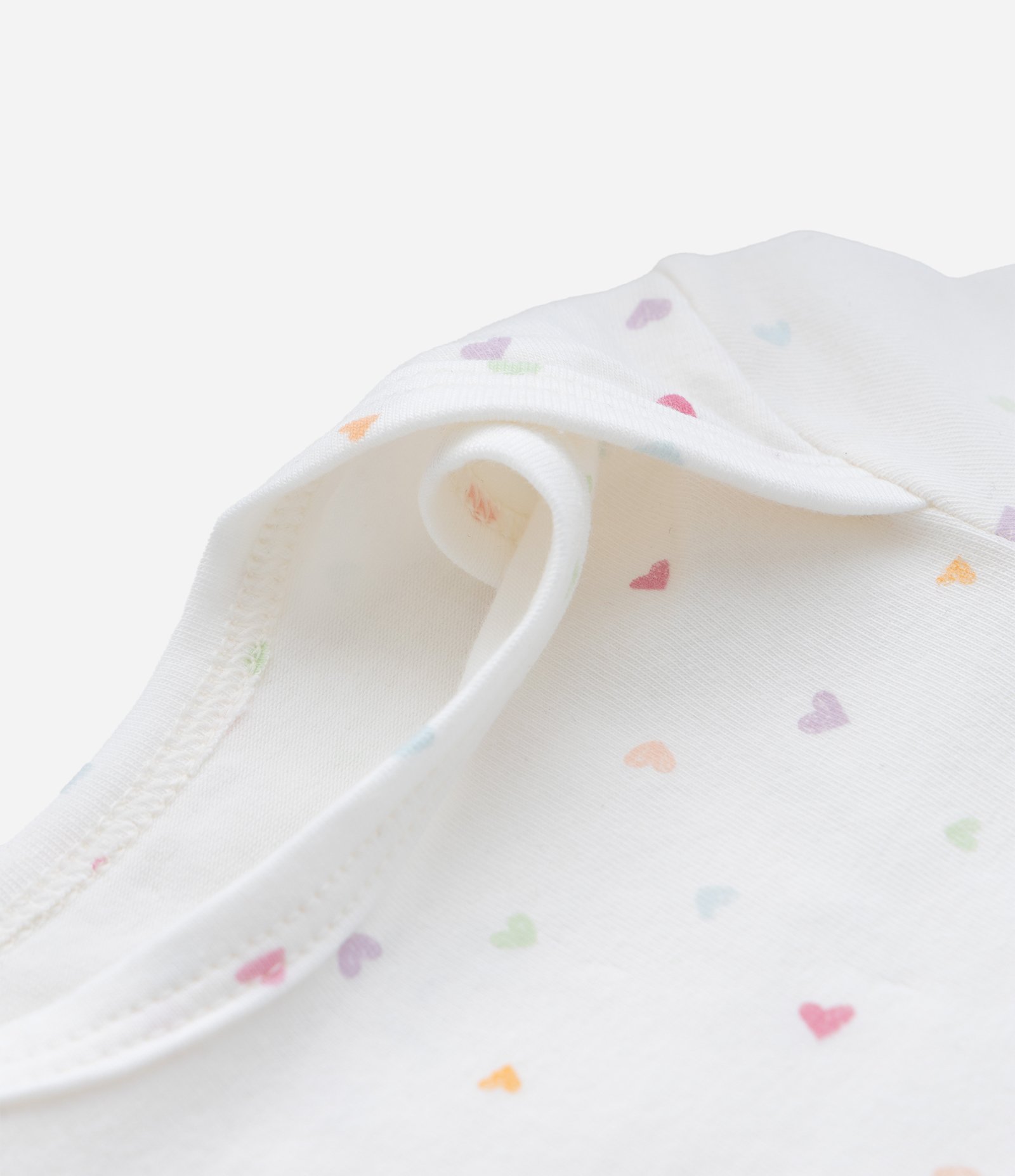 Body Infantil Manga Curta com Estampa de Corações Coloridos - Tam RN A 18 Meses Branco 5