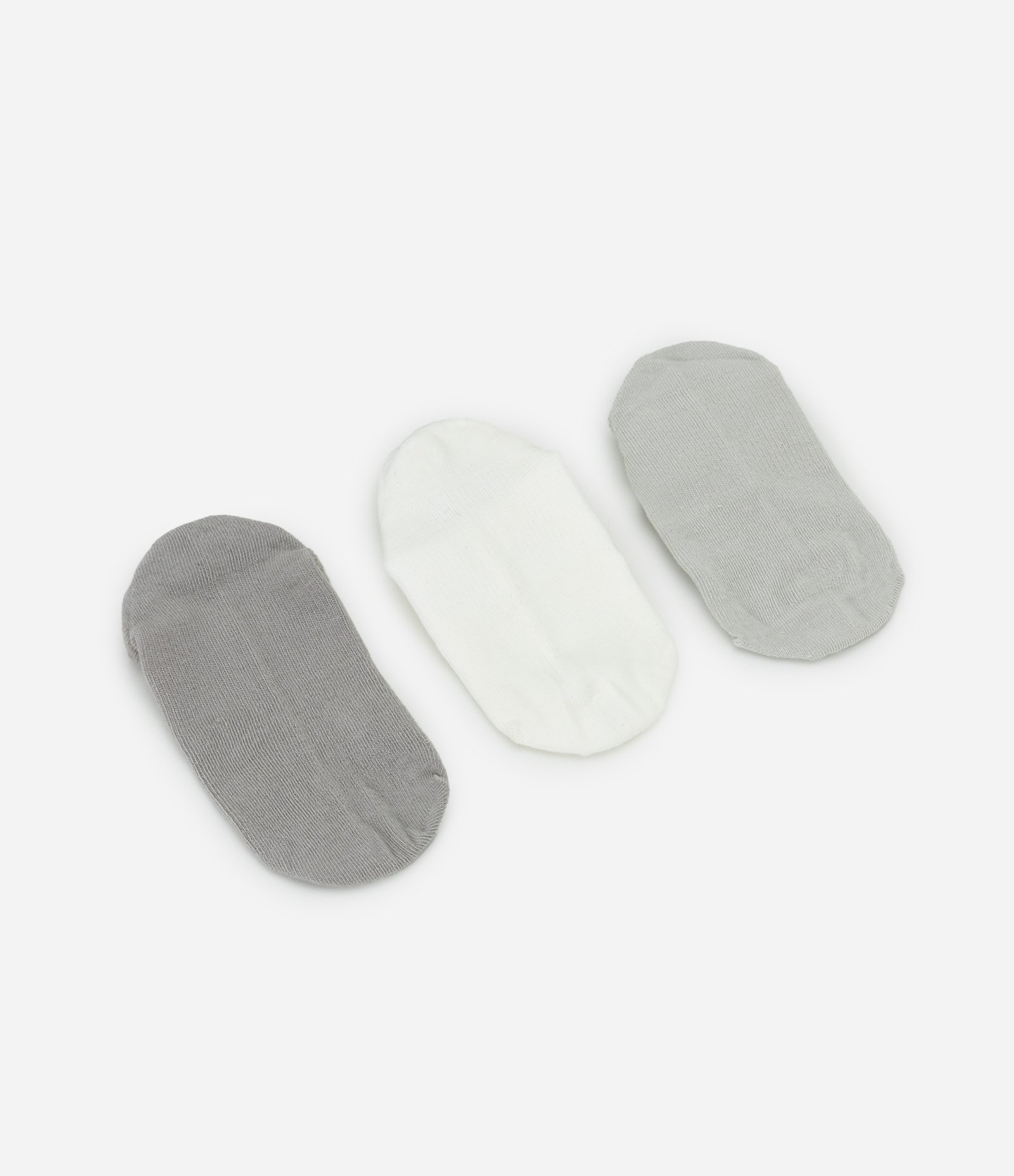 Kit 03 Meias Cano Alto em Algodão Cinza Escuro/Cinza Claro/Branco 6