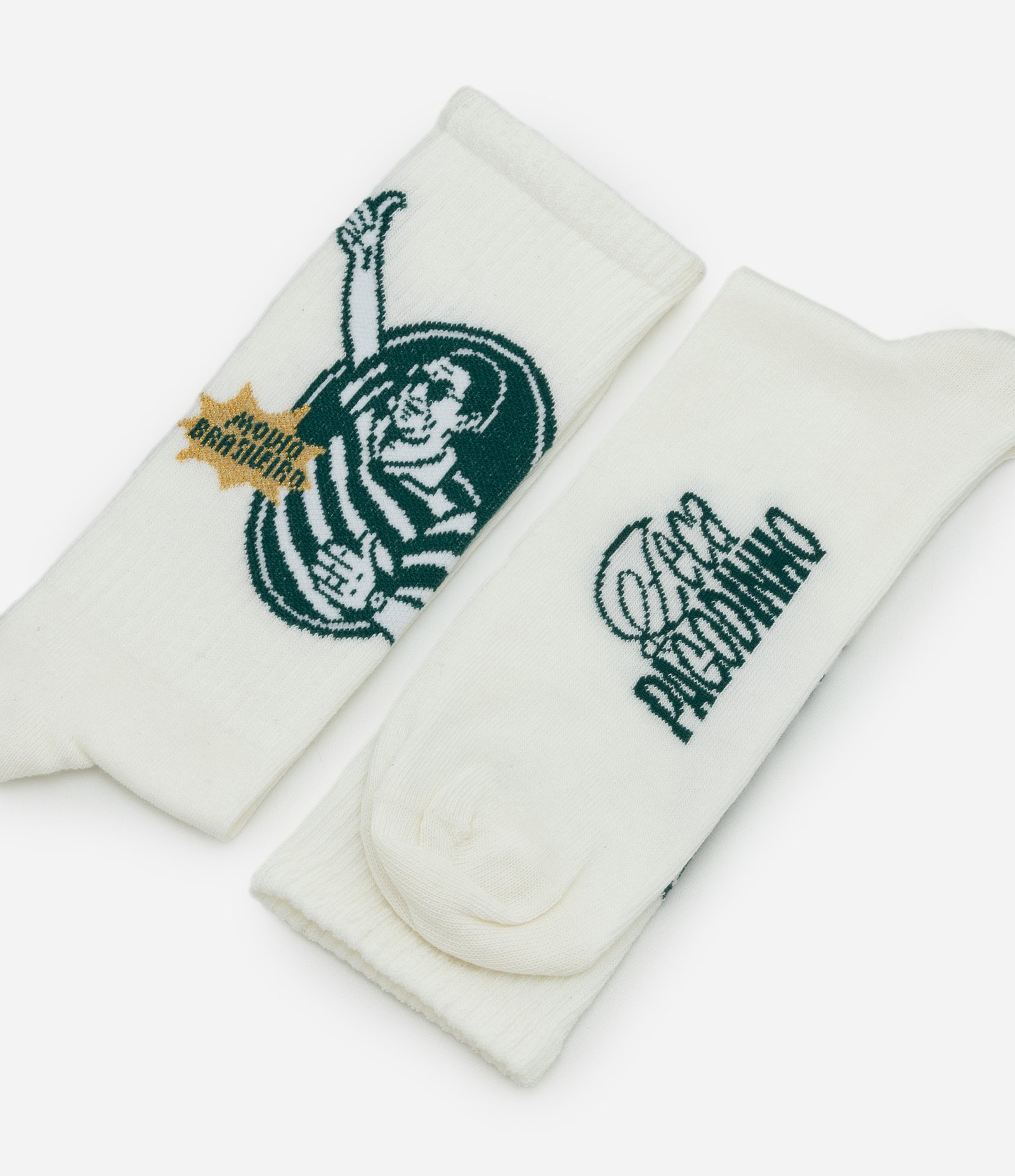 Meia Cano Alto em Algodão com Estampa Zeca Pagodinho Branco 4