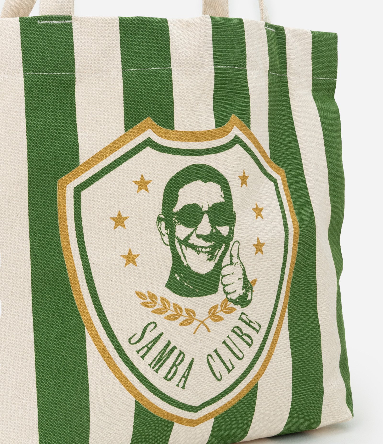 Bolsa com Estampa Samba Clube e Listras Verdes Verde / Off white 5