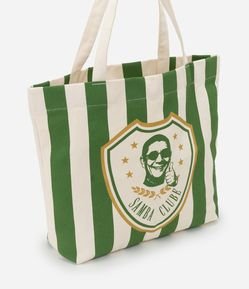 Bolsa com Estampa Samba Clube e Listras Verdes