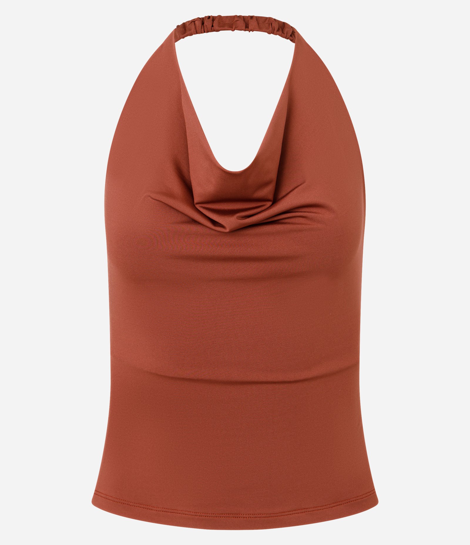 Blusa Frente Única em Microfibra com Decote Degagê Marrom 1