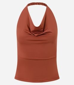 Blusa Frente Única em Microfibra com Decote Degagê