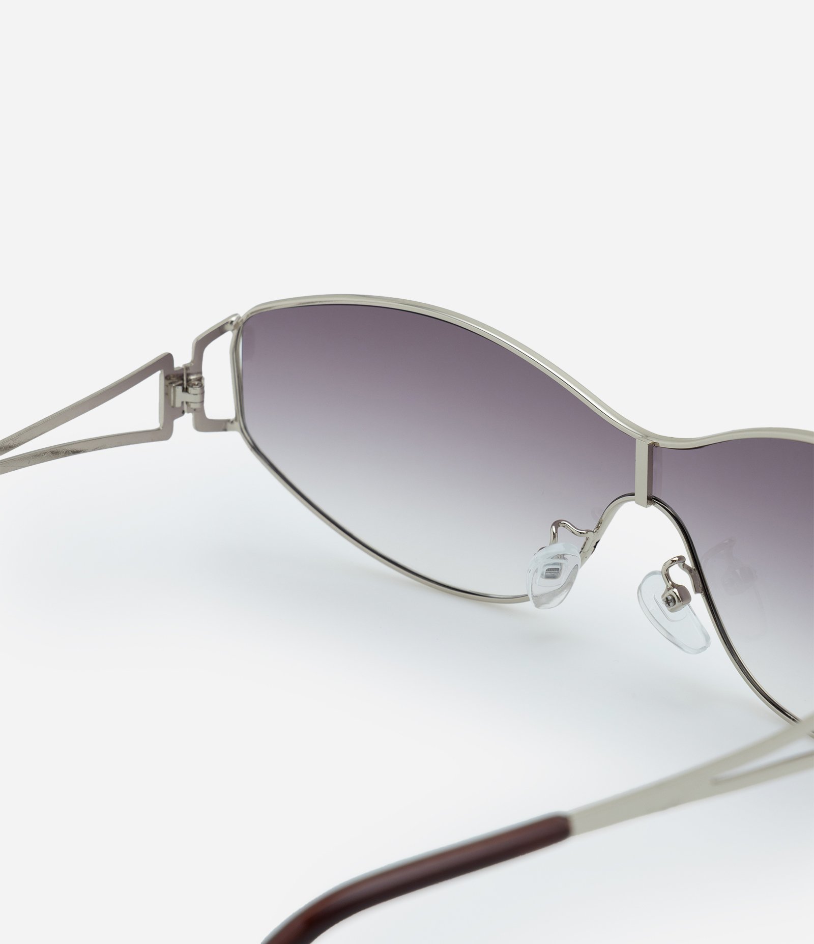 Óculos Máscara com Hastes Metalizadas Prata 3