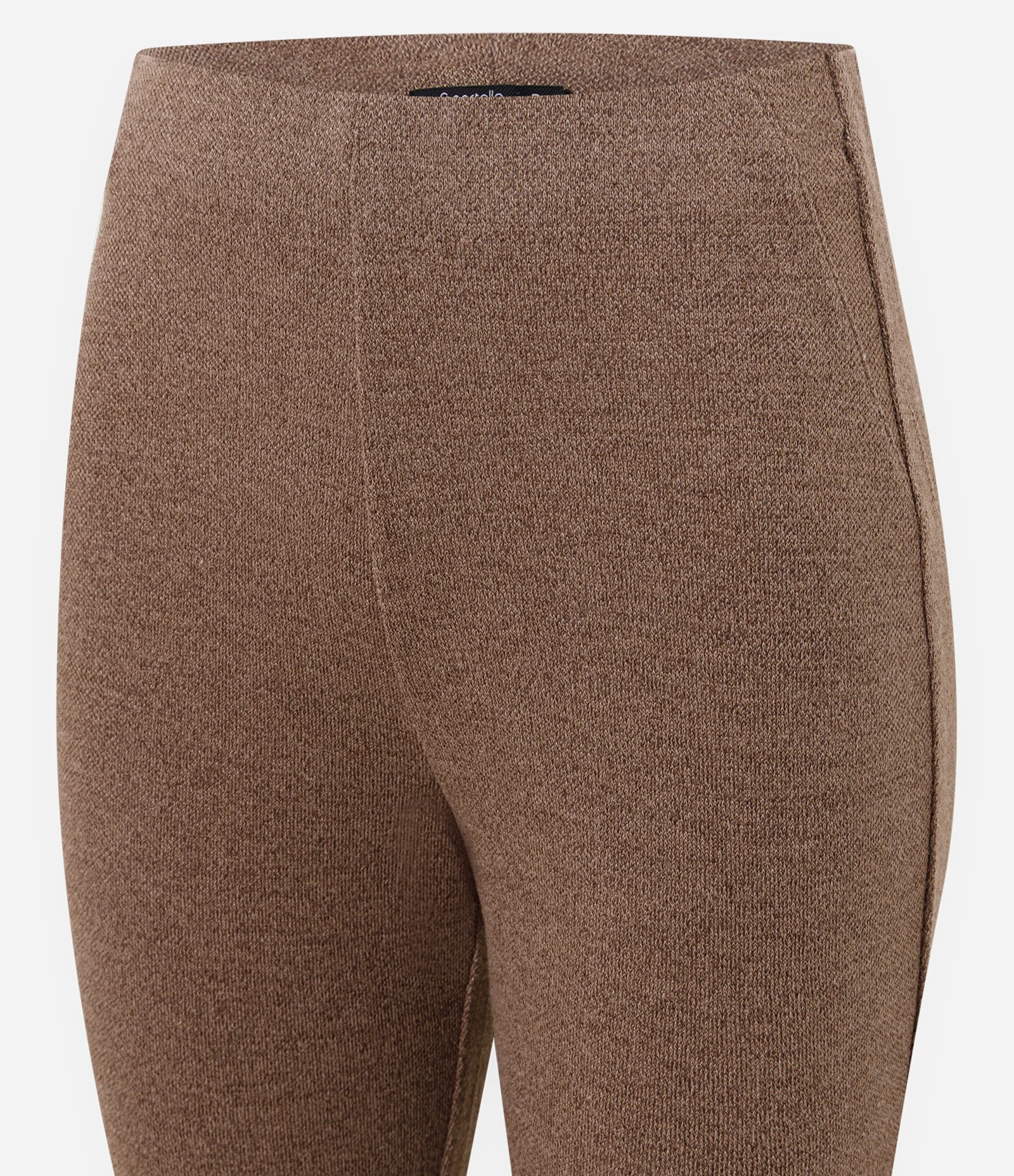 Calça Flare em Piquet com Recorte Lateral Marrom 3