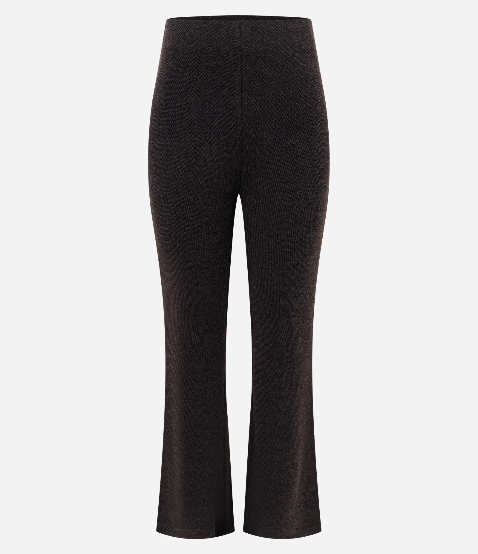 Calça Flare em Piquet com Cintura Alta Marrom 1