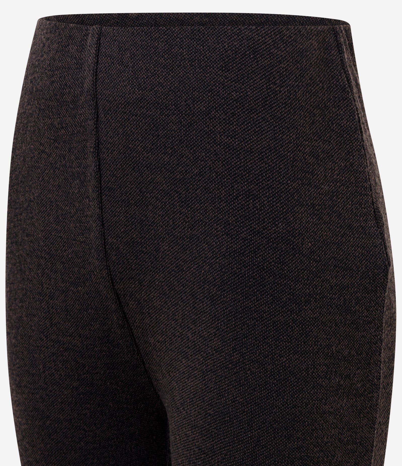 Calça Flare em Piquet com Cintura Alta Marrom 2