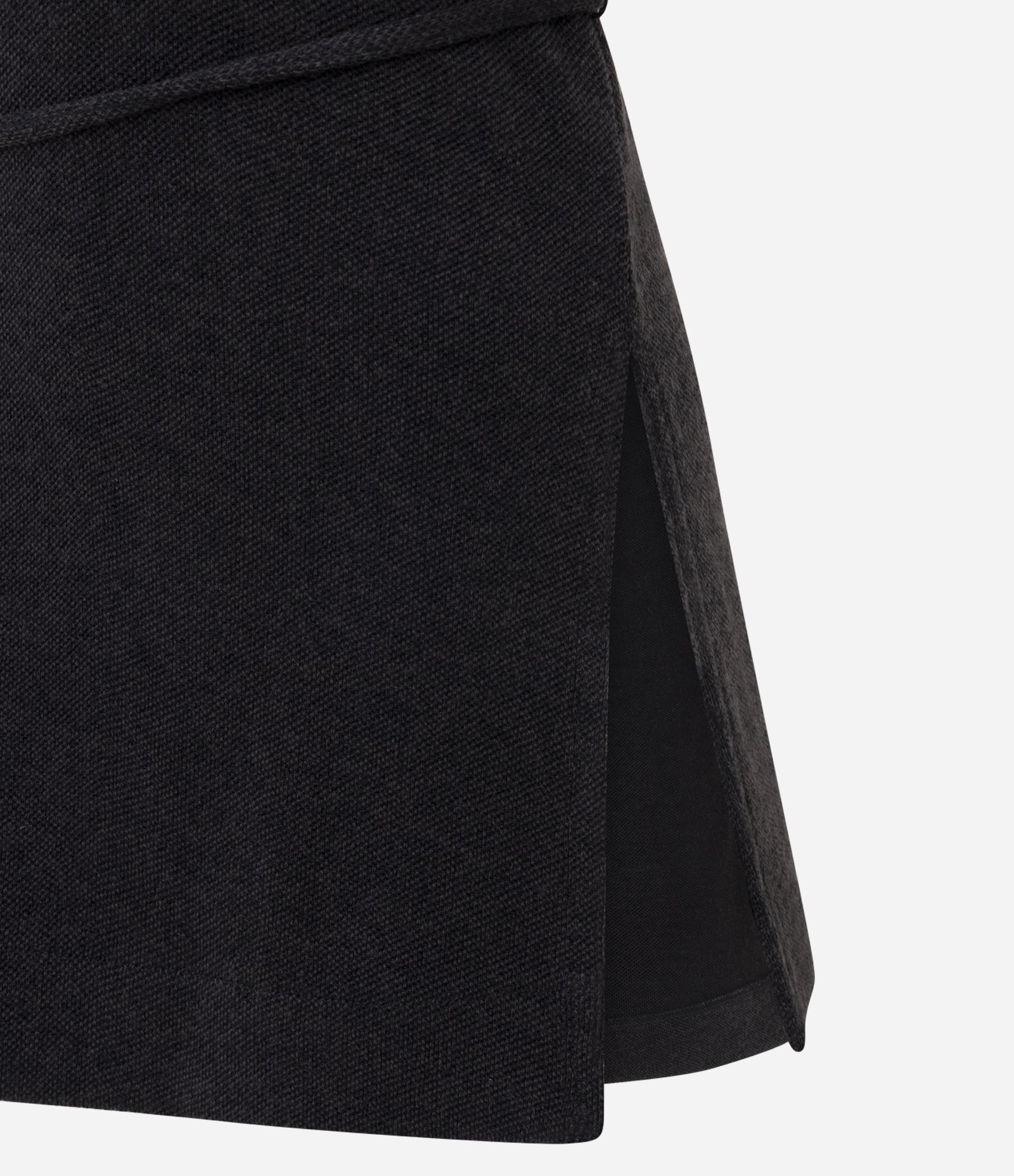 Blusa Alongada em Piquet com Cintinho e Gola Alta Cinza Escuro 9