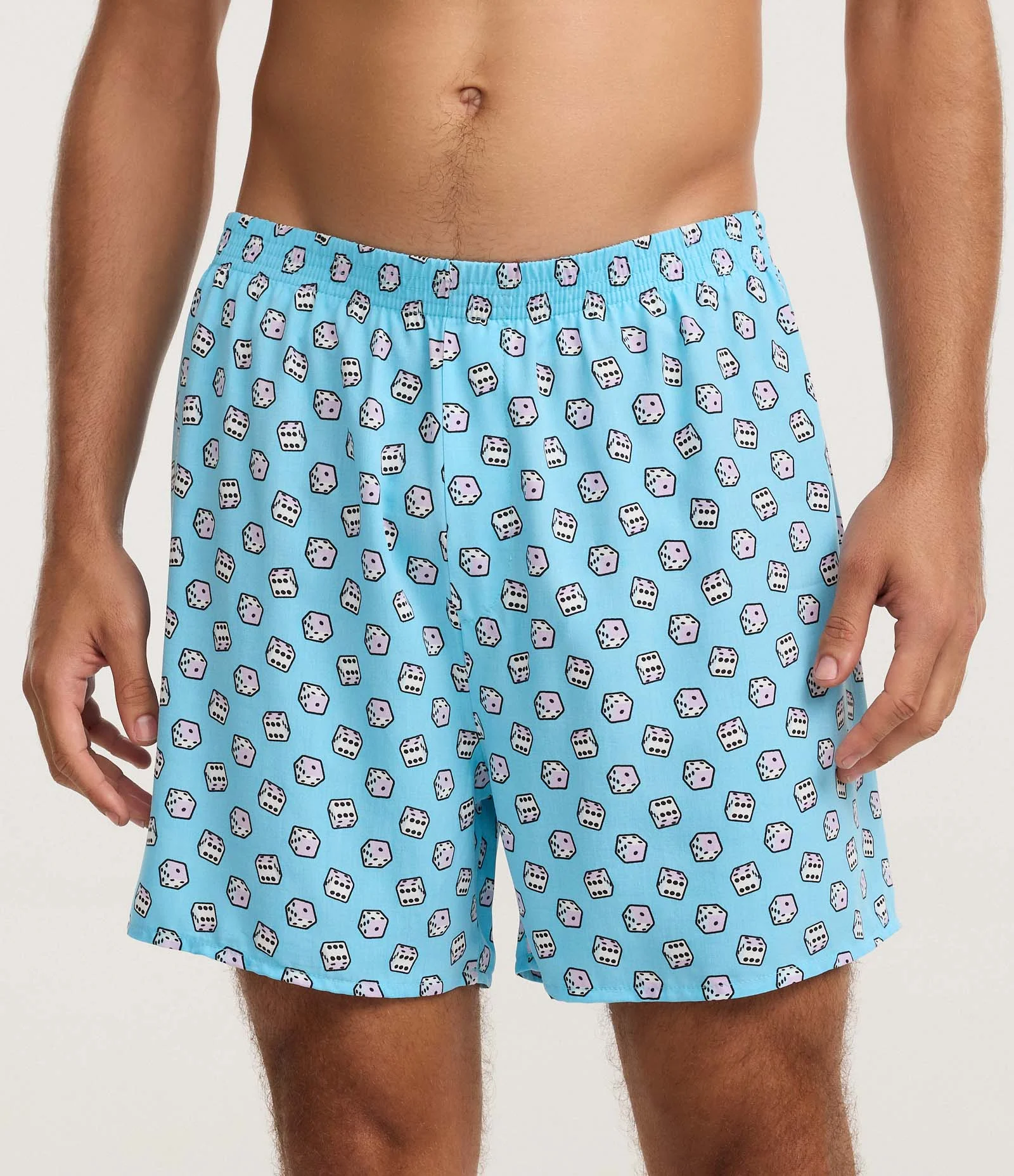 Cueca Samba Canção em Viscose com Estampa de Dadinhos Azul 2