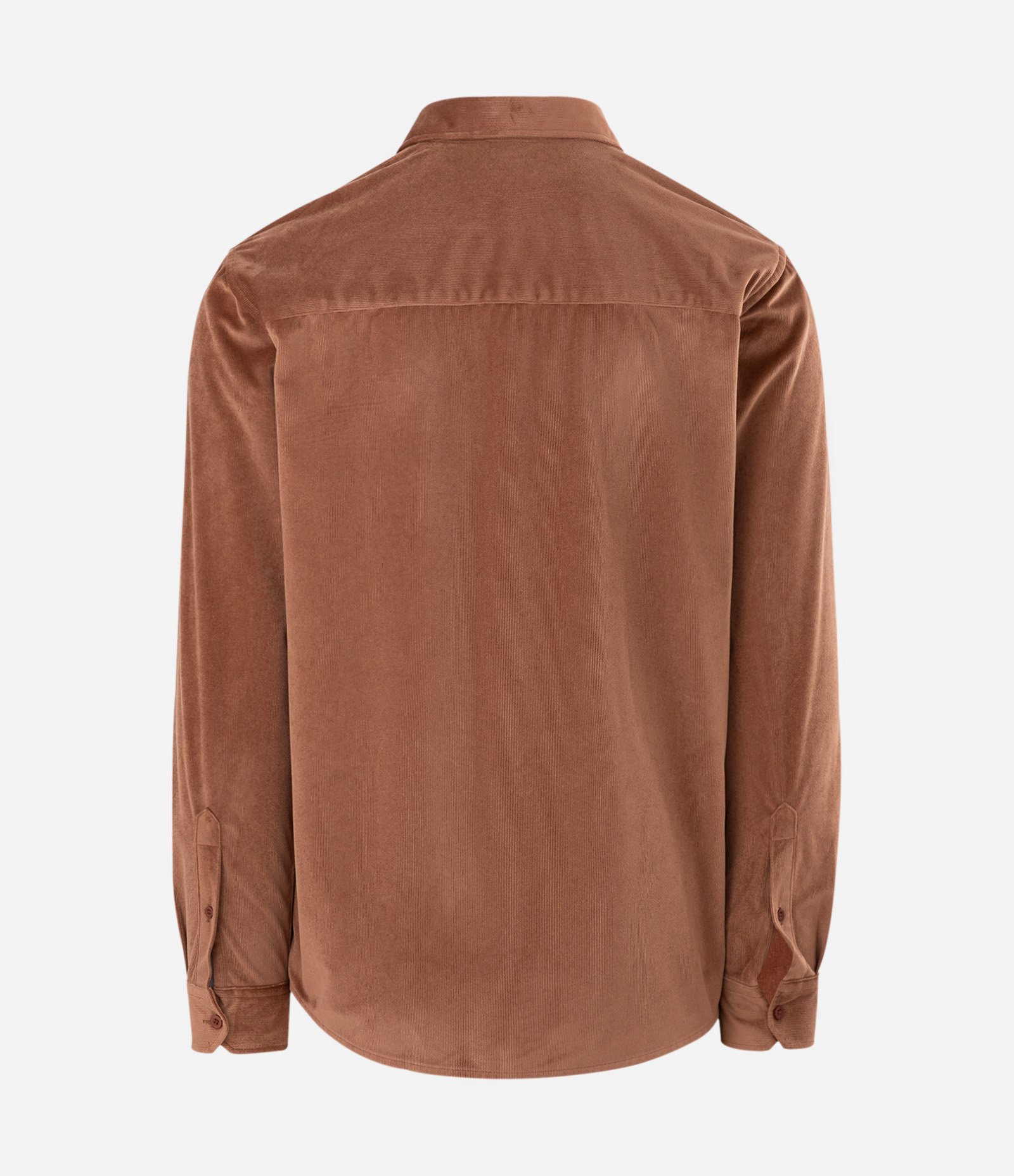 Camisa Comfort Manga Longa Veludo Marrom 2