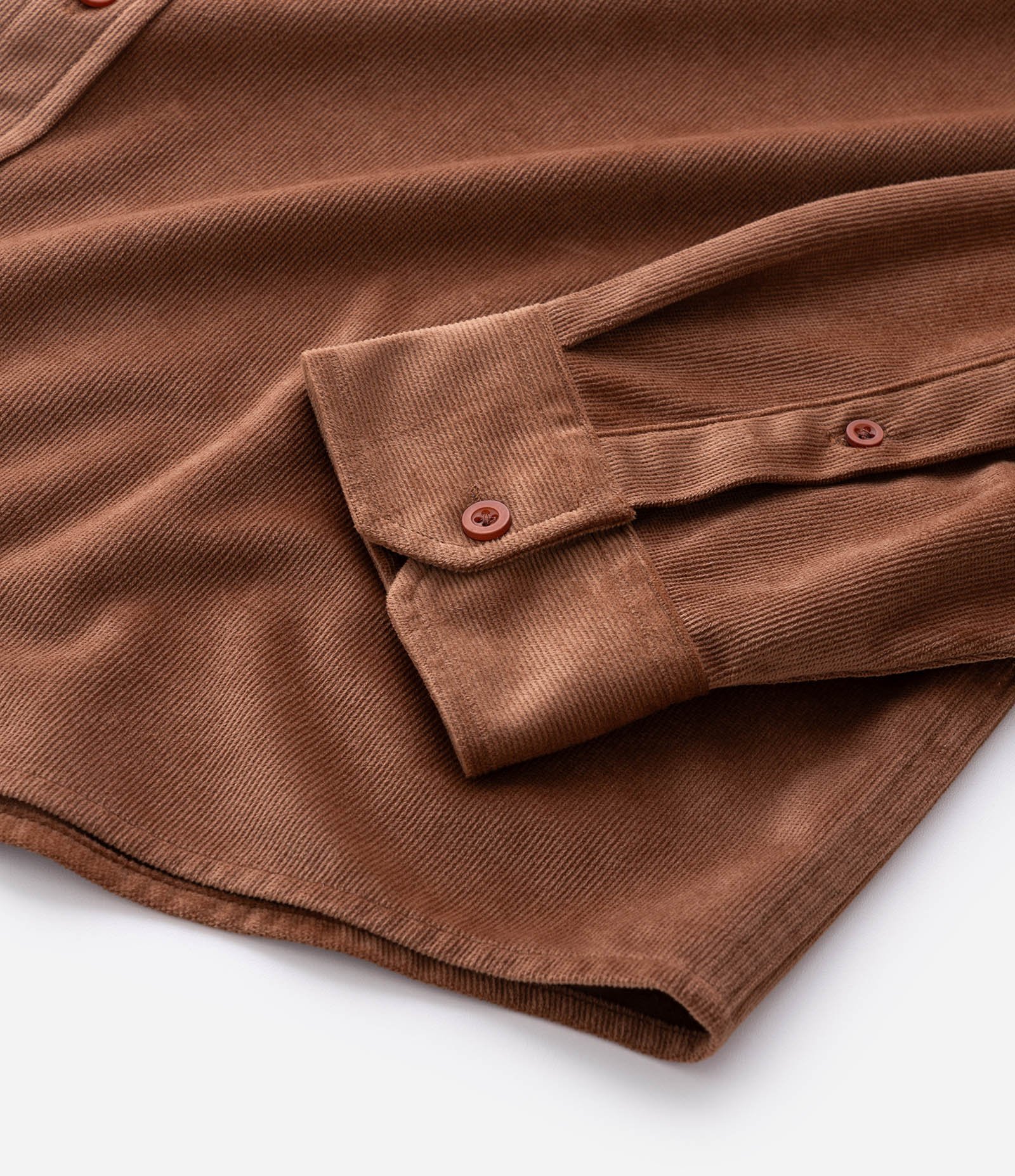 Camisa Comfort Manga Longa Veludo Marrom 5