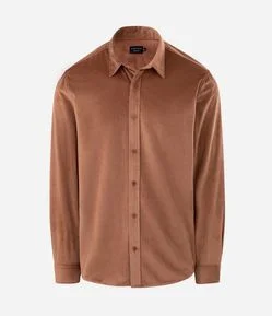 Camisa Comfort Manga Longa Veludo