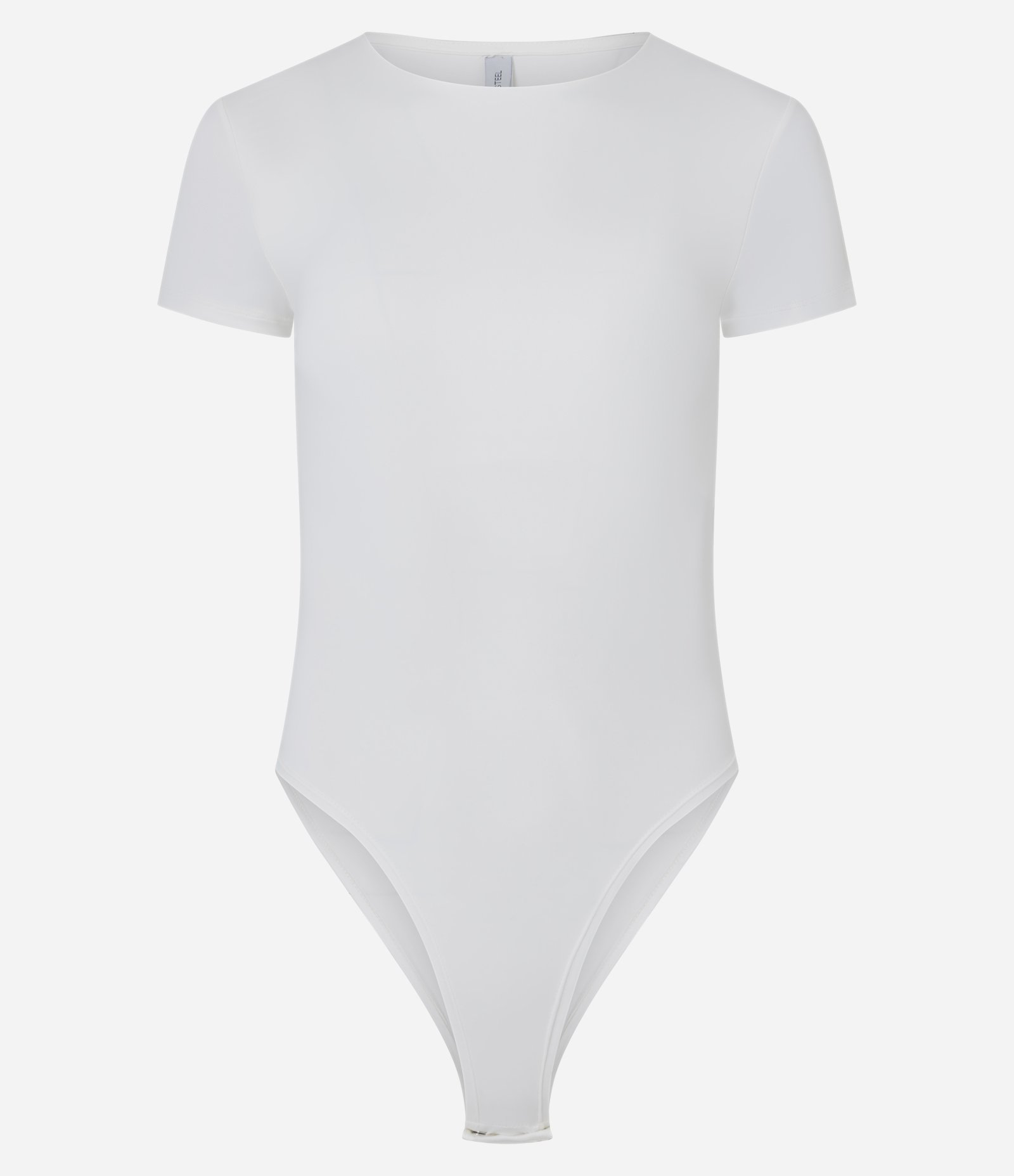Body Básico em Poliamida com Mangas Curtas Branco 1