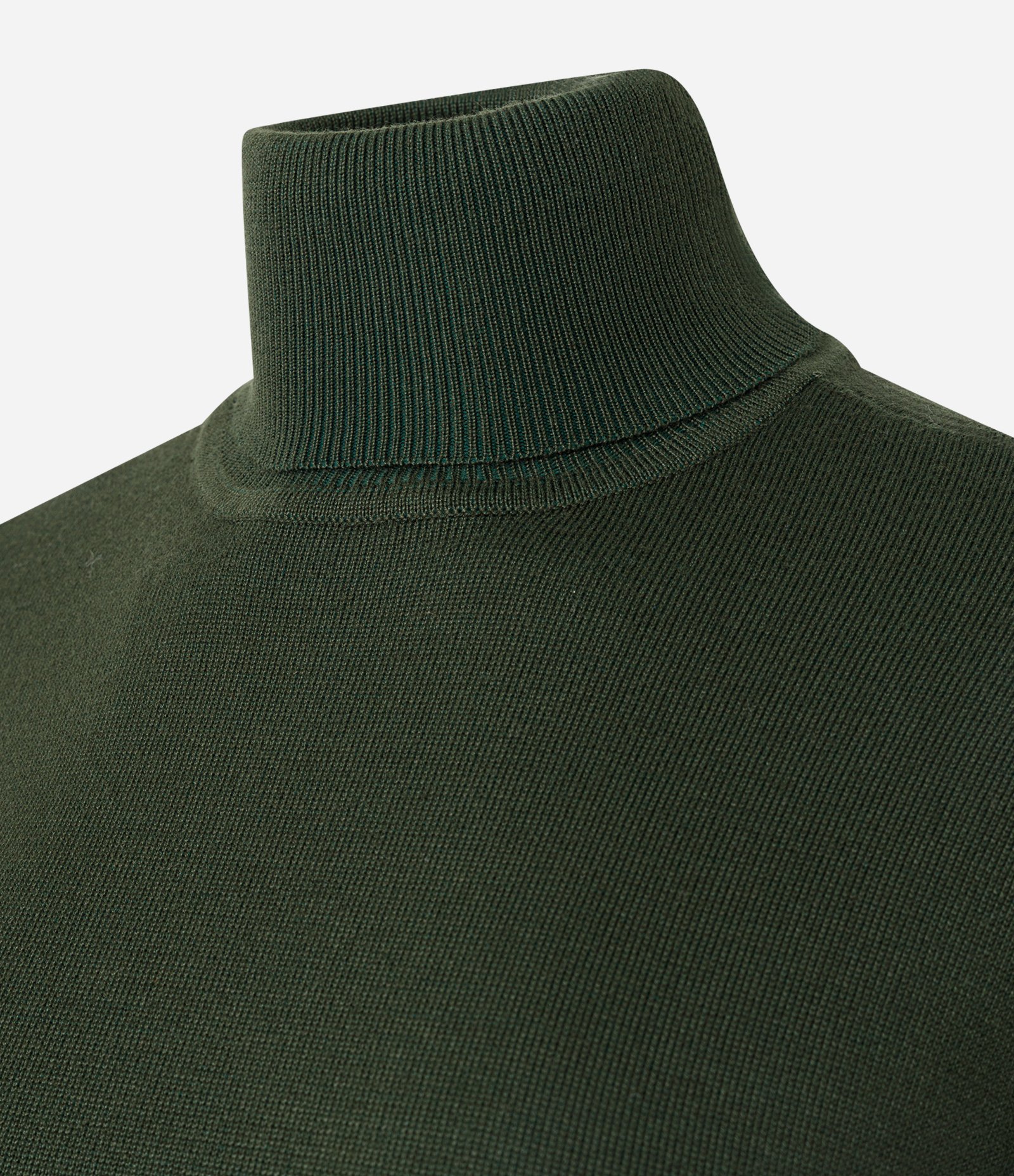 Vestido Midi em Tricô com Gola Alta e Manga Longa Verde Escuro 2