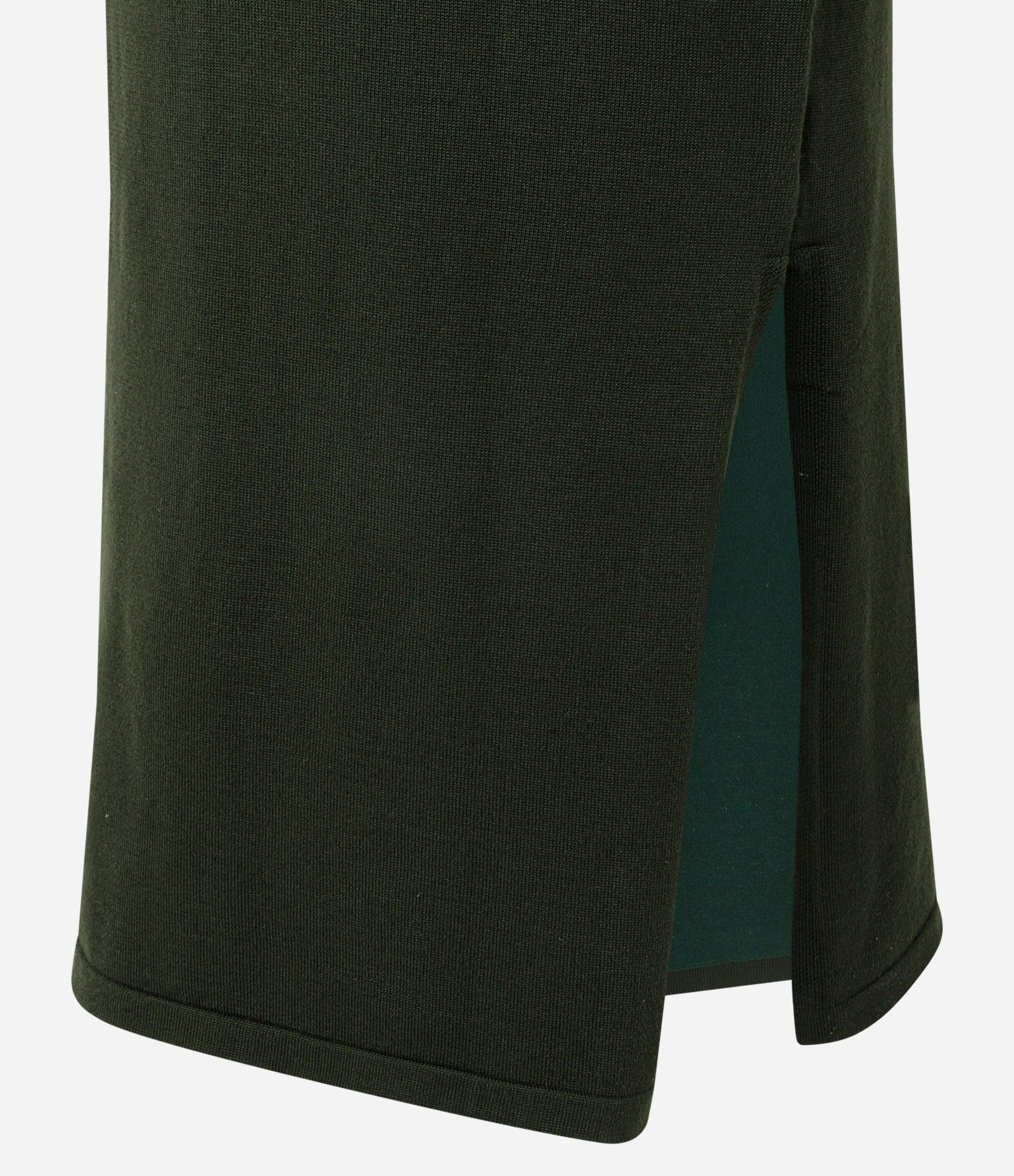 Vestido Midi em Tricô com Gola Alta e Manga Longa Verde Escuro 3
