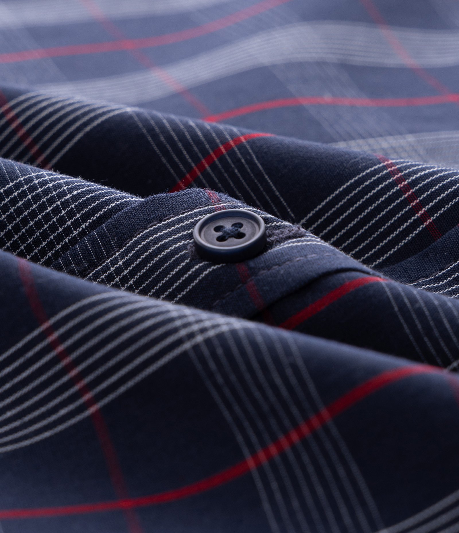 Camiseta Manga Curta em Tricoline Xadrez Azul 7