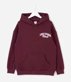 Casaco Infantil Oversized em Moletom com Lettering Lovely Readers – Tam 7 a 16 Anos