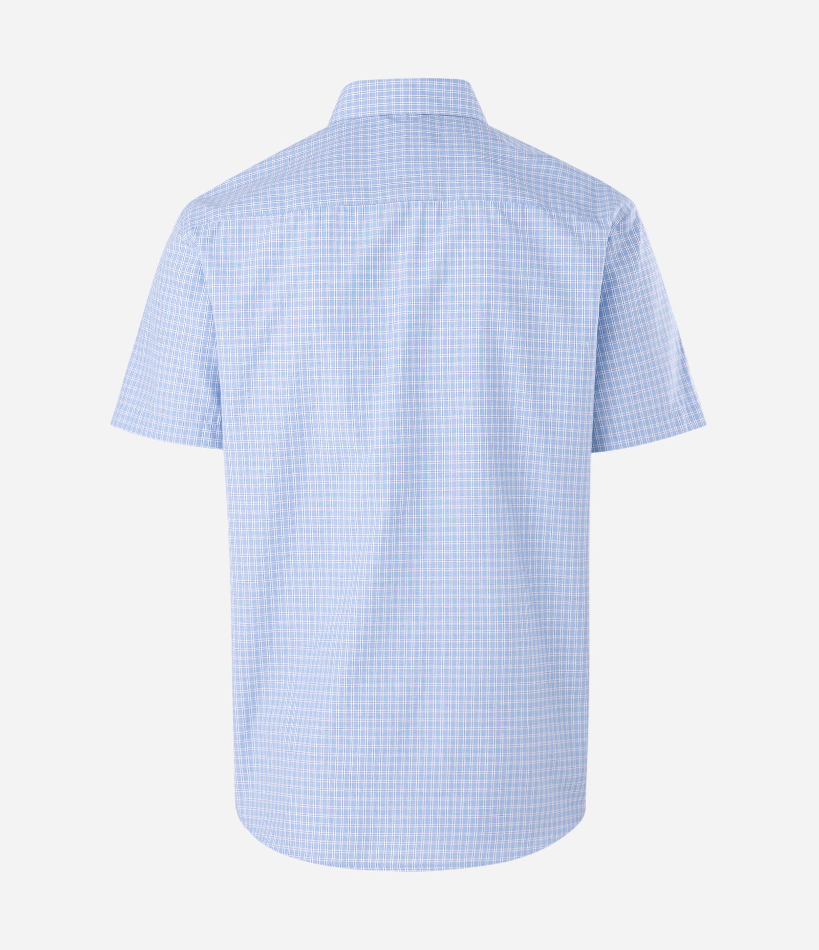 Camisa Manga Curta em Tricoline Xadrez Azul 6