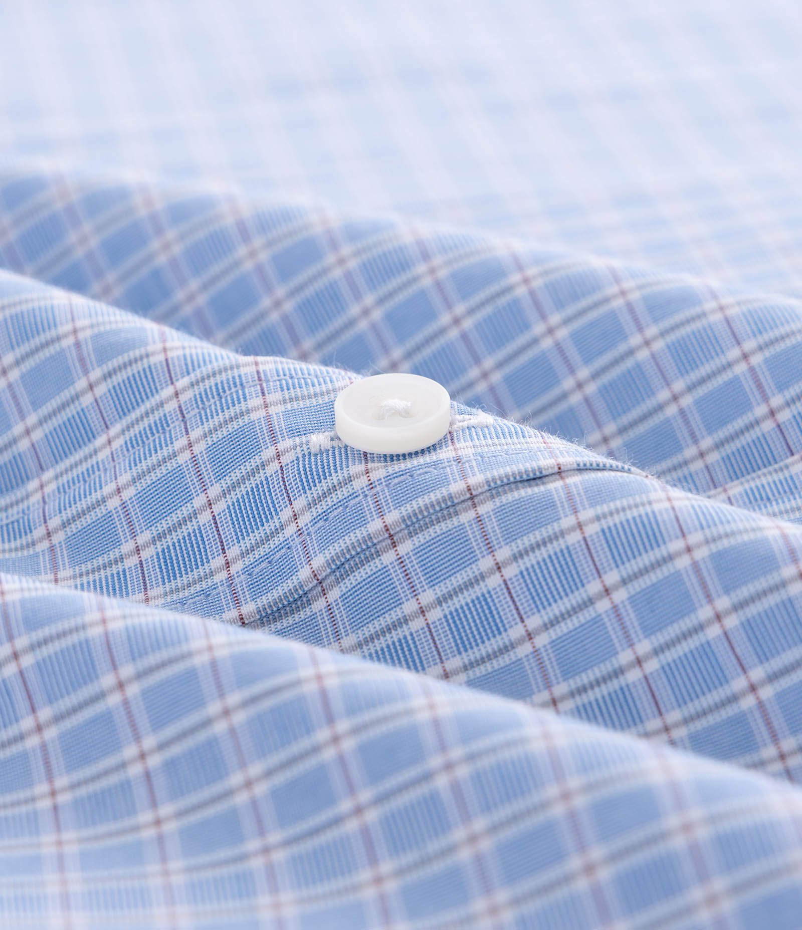 Camisa Manga Curta em Tricoline Xadrez Azul 7