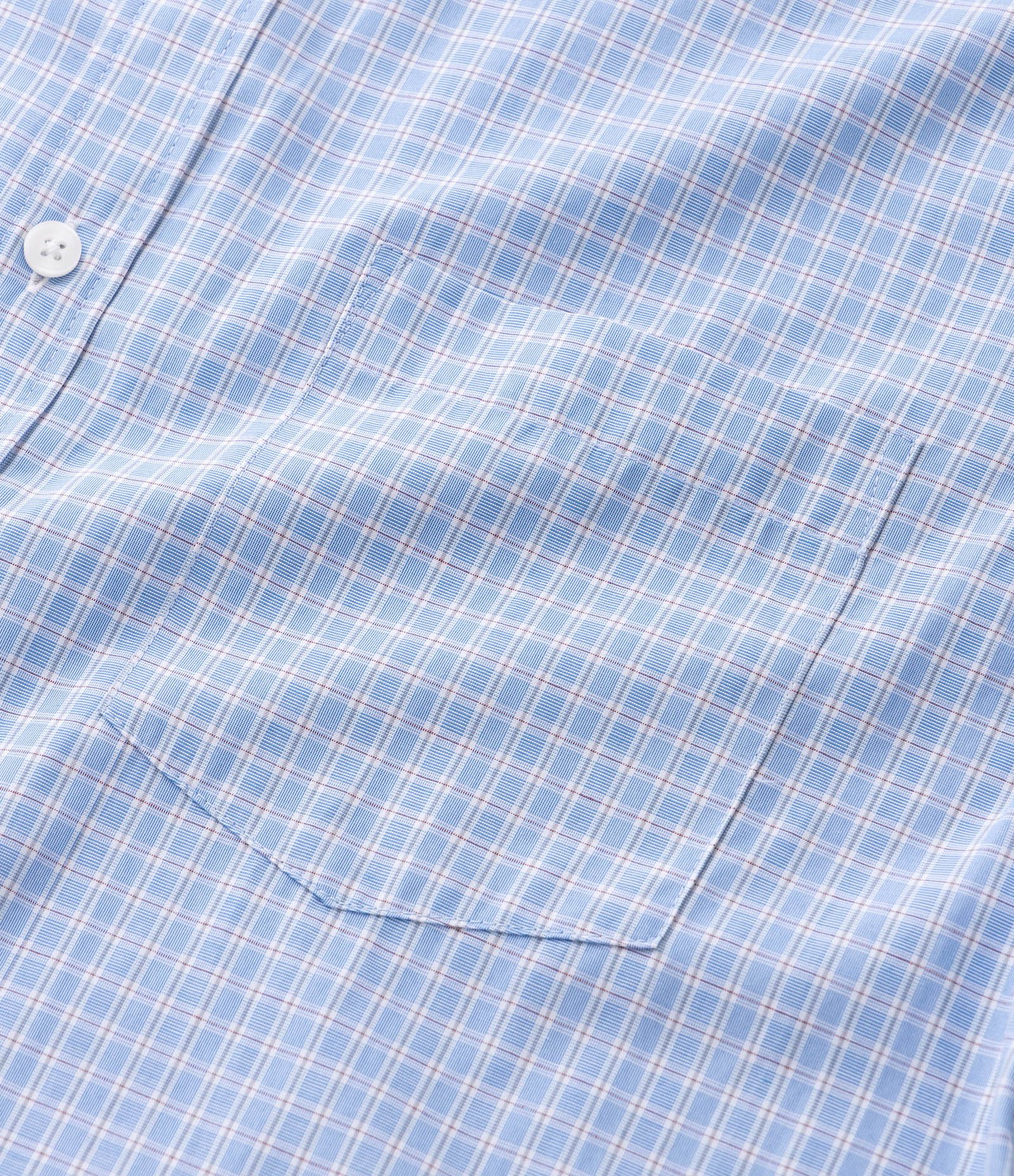 Camisa Manga Curta em Tricoline Xadrez Azul 8