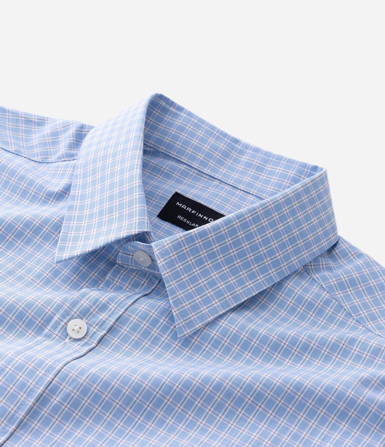 Camisa Manga Curta em Tricoline Xadrez Azul 9