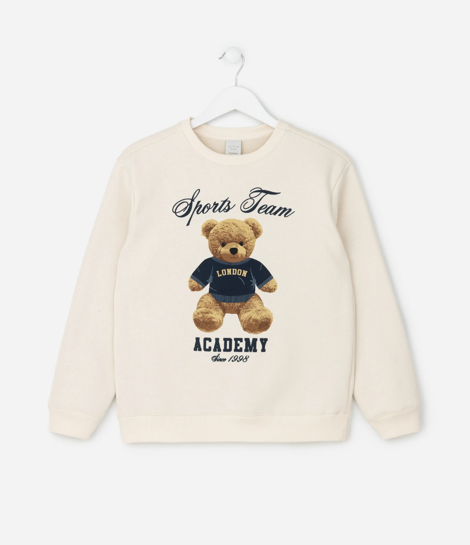 Casaco Infantil Relaxed com Estampa de Urso – Tam 5 a 14 Anos Off White 2