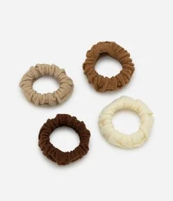 Kit 04 Mini Scrunchie de Cabelo