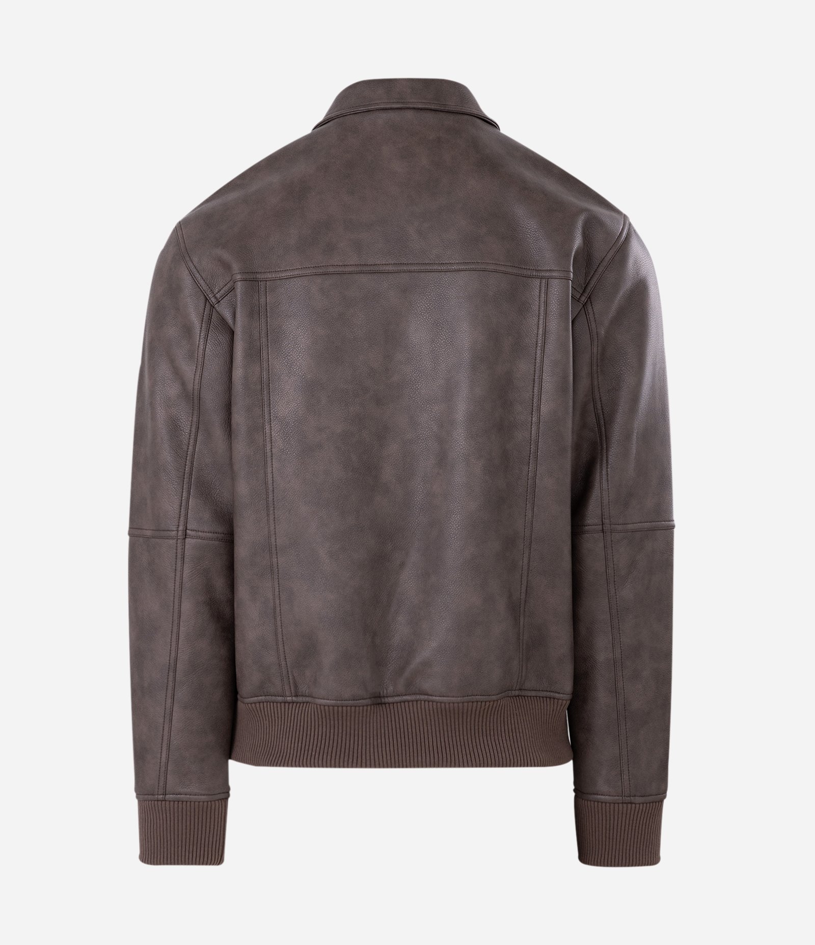 Jaqueta Masculina PU Lavado com Zíper Marrom 7