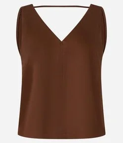 Blusa em Liocel com Decote U e Pregas no Busto