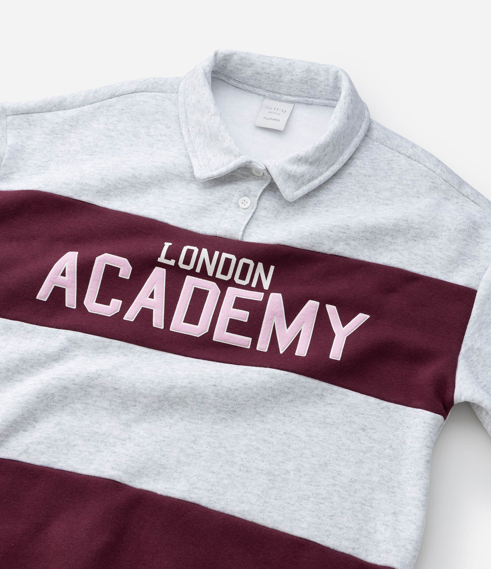 Casaco Infantil com Lettering London Academy – Tam 7 a 16 Anos Cinza 4
